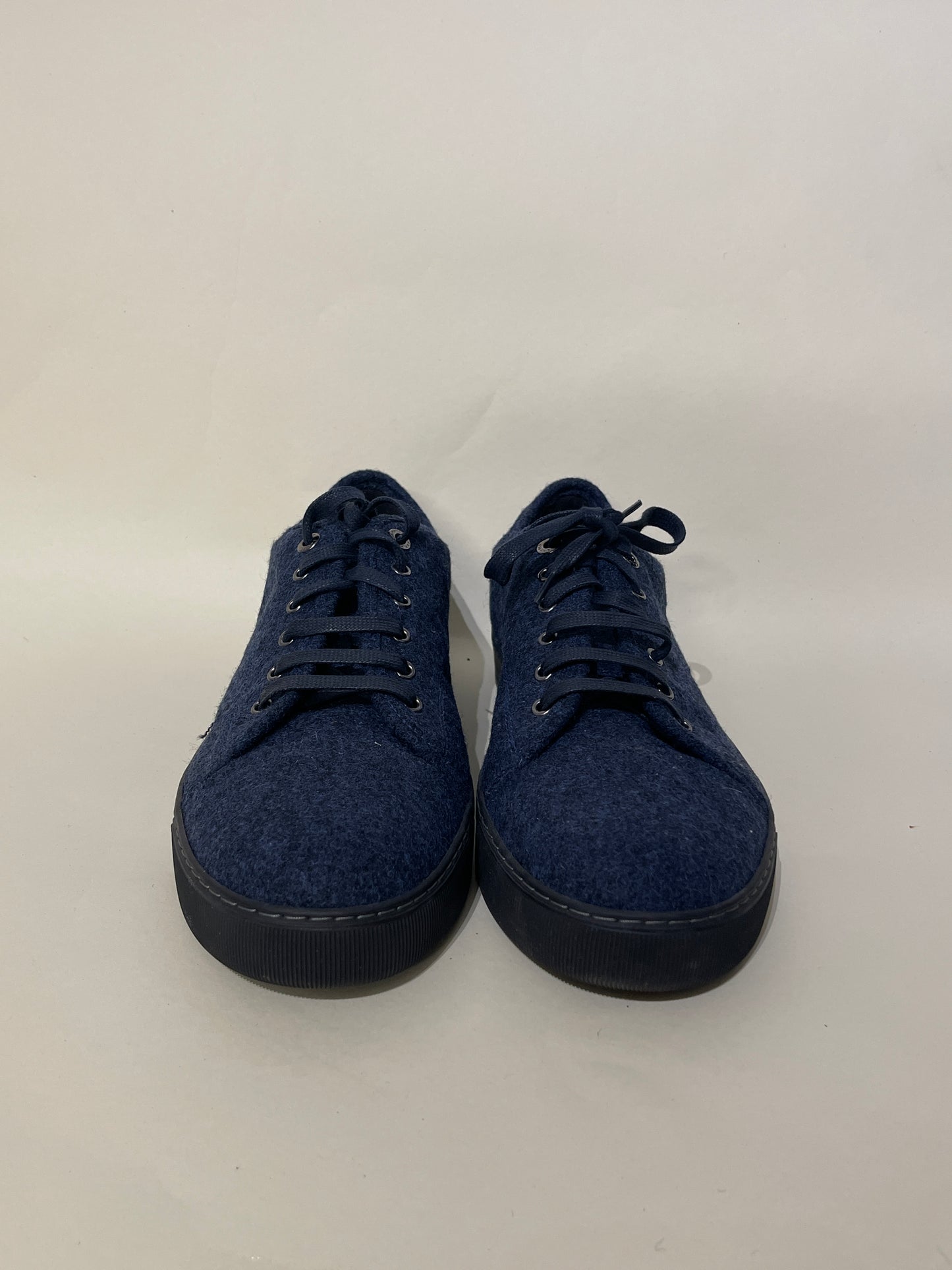 Lanvin Navy Blue Felted Wool DBB1 Sneakers 11 M / 12.5 W