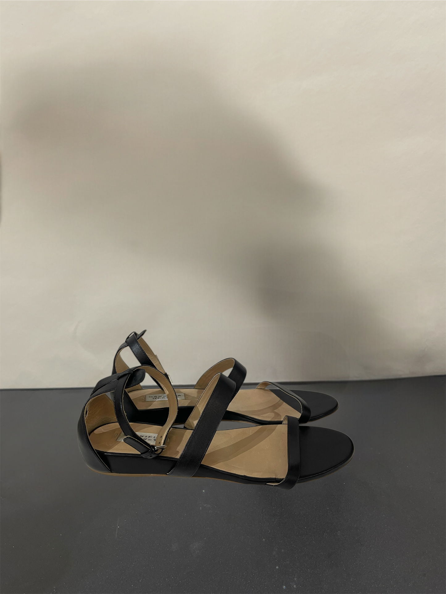 Gabriela Hearst Black Leather Platform Sandals 9 M / 10.5 W