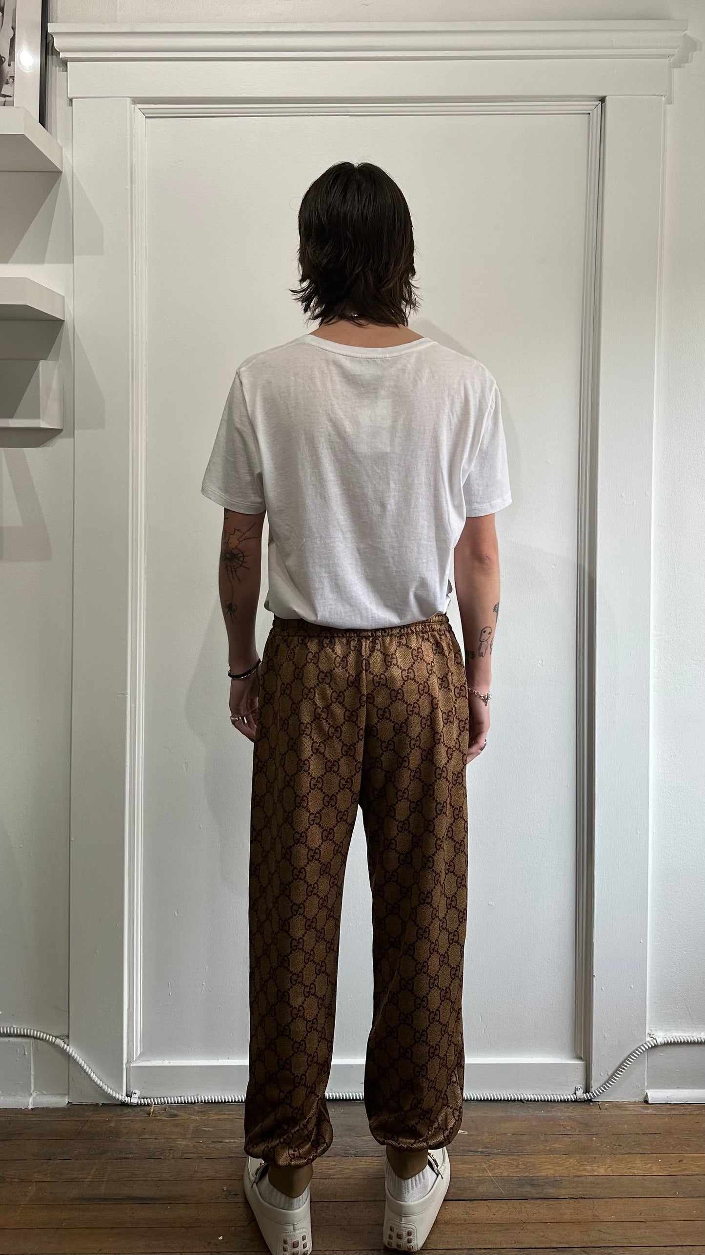 Gucci Beige GG Monogram Logo Lounge Pants Large - L