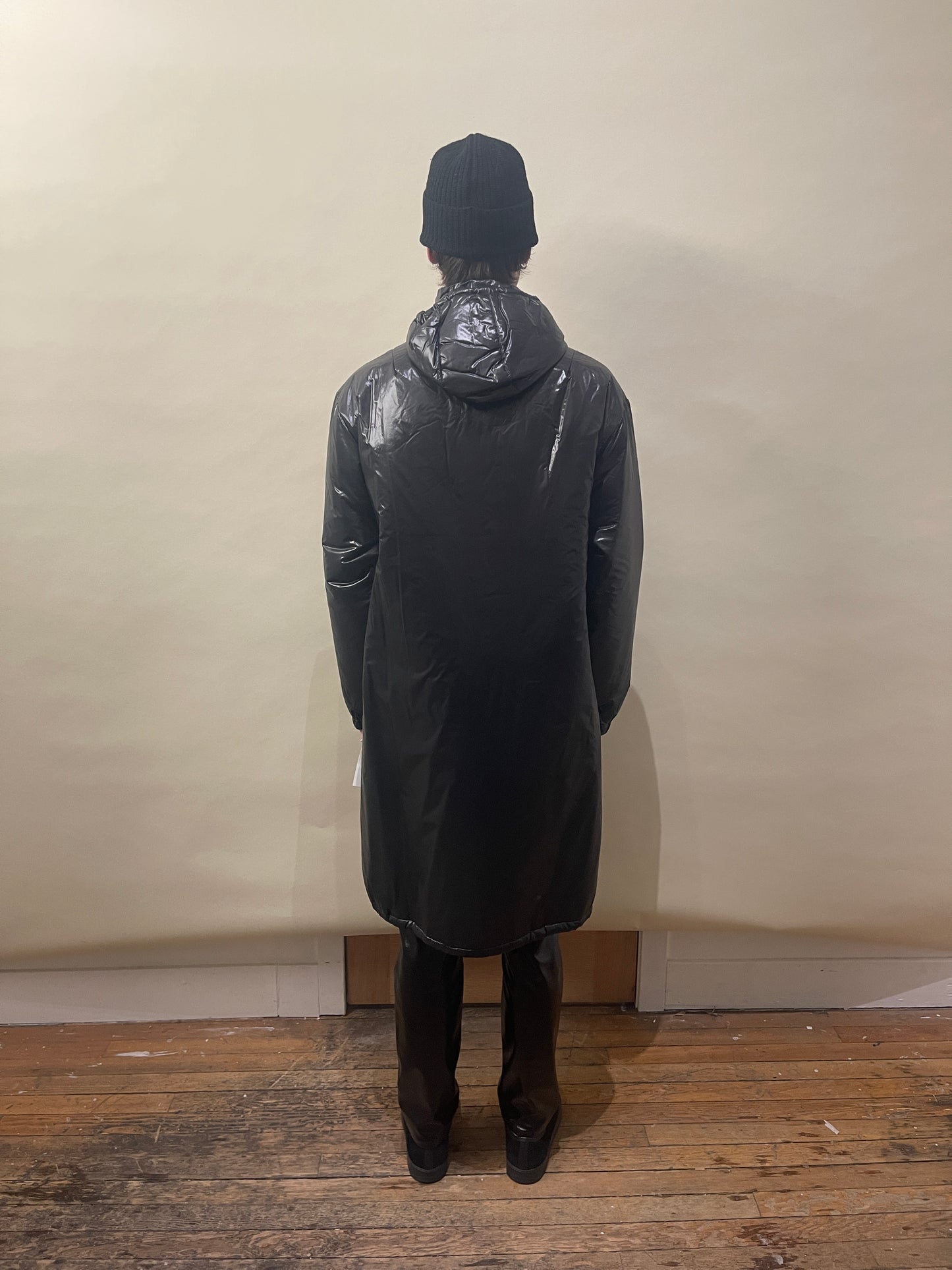Dries Van Noten Black Polyamide Hooded Long Puffer Coat Small - S