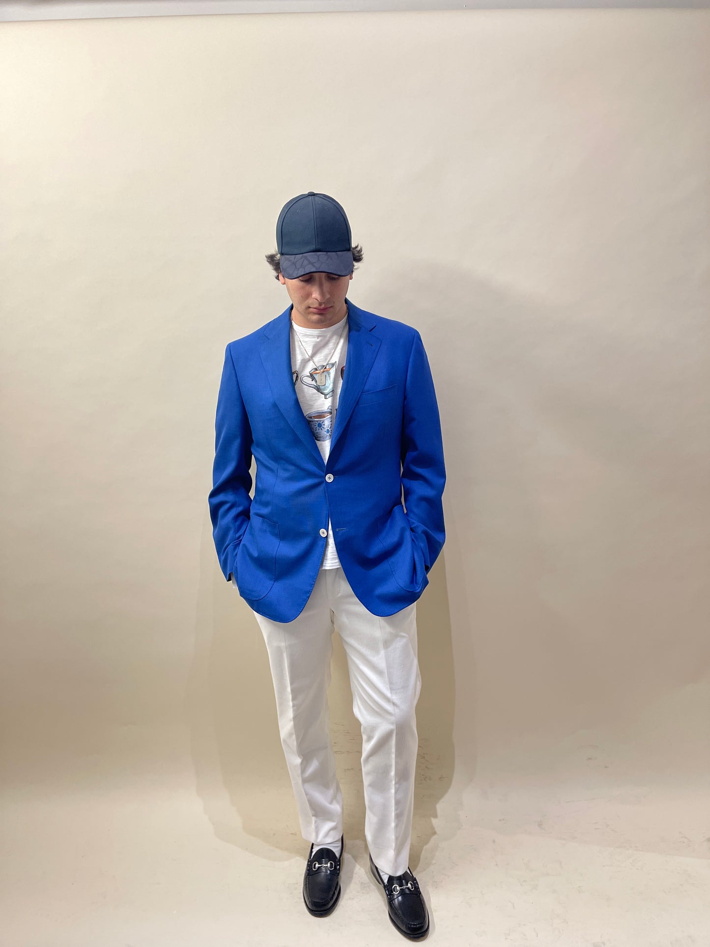 Canali Royal Blue Hopsack Wool Unlined Sport Coat 44L