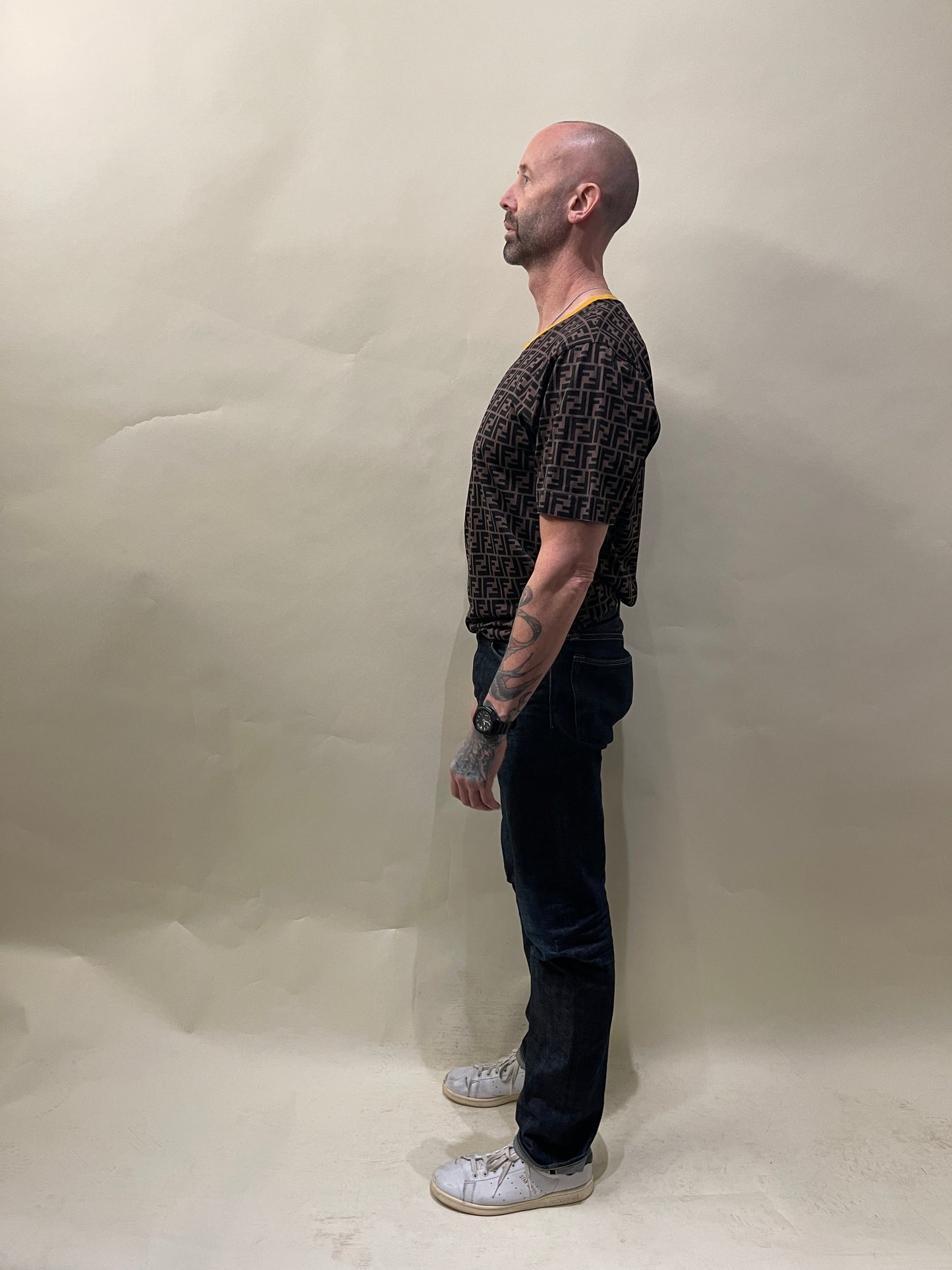 Fendi Brown & Black Monogram SS T-Shirt Extra Large - XL