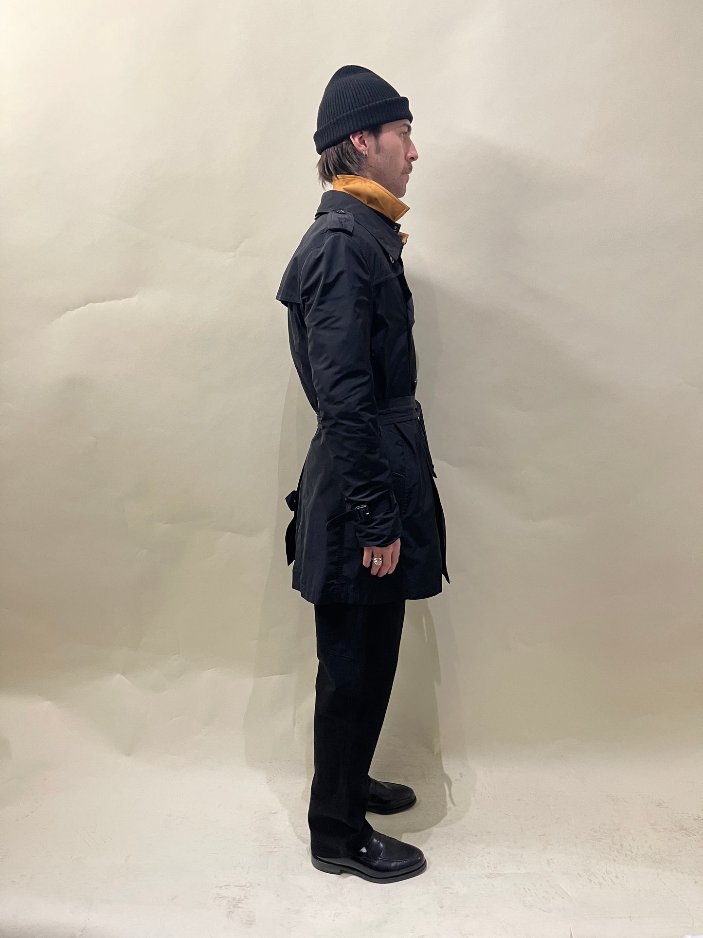 Burberry Brit Black Nylon Unlined Trench Coat Large - L