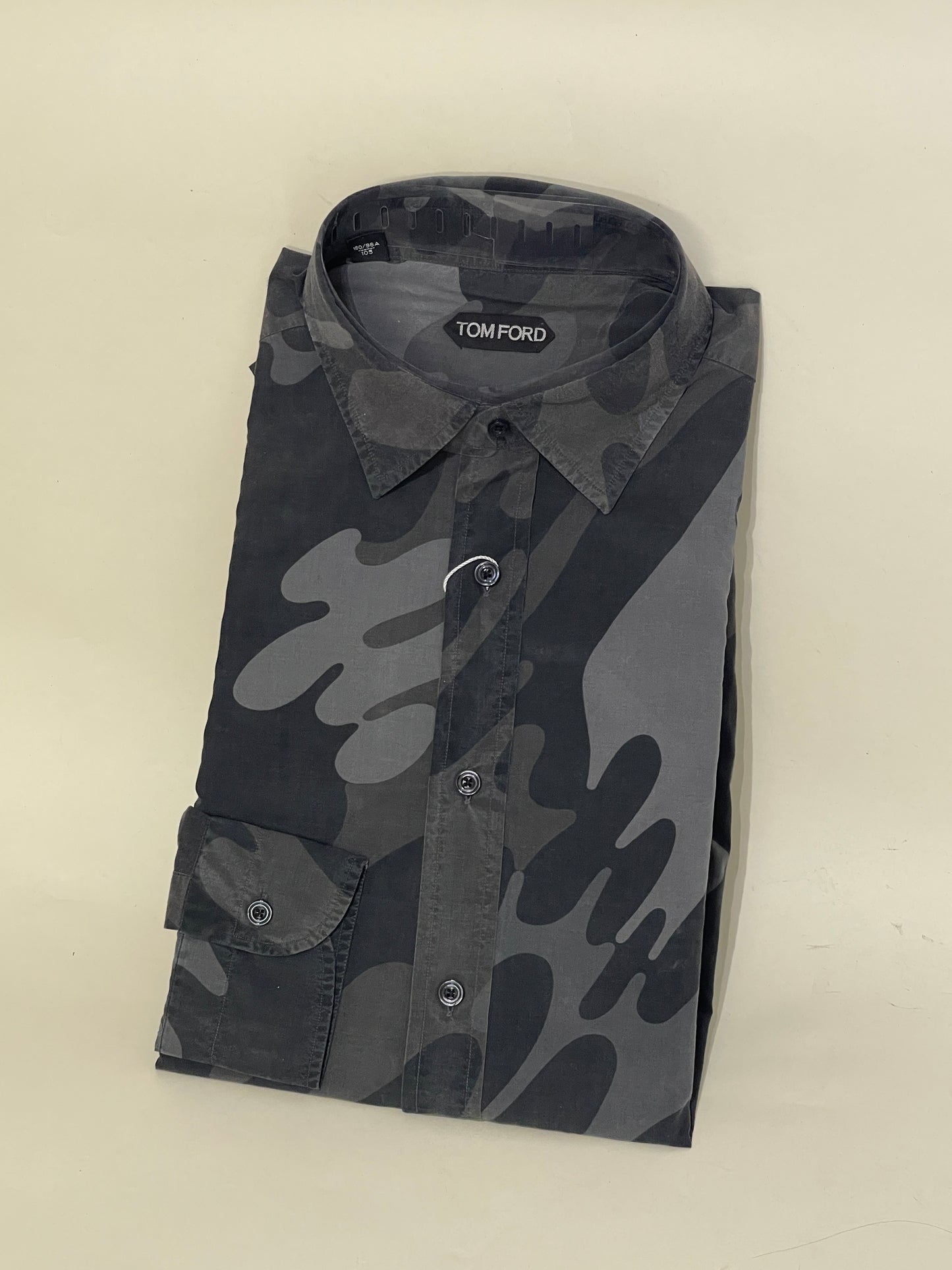 Tom Ford Grey Camo Casual Button-Up 16