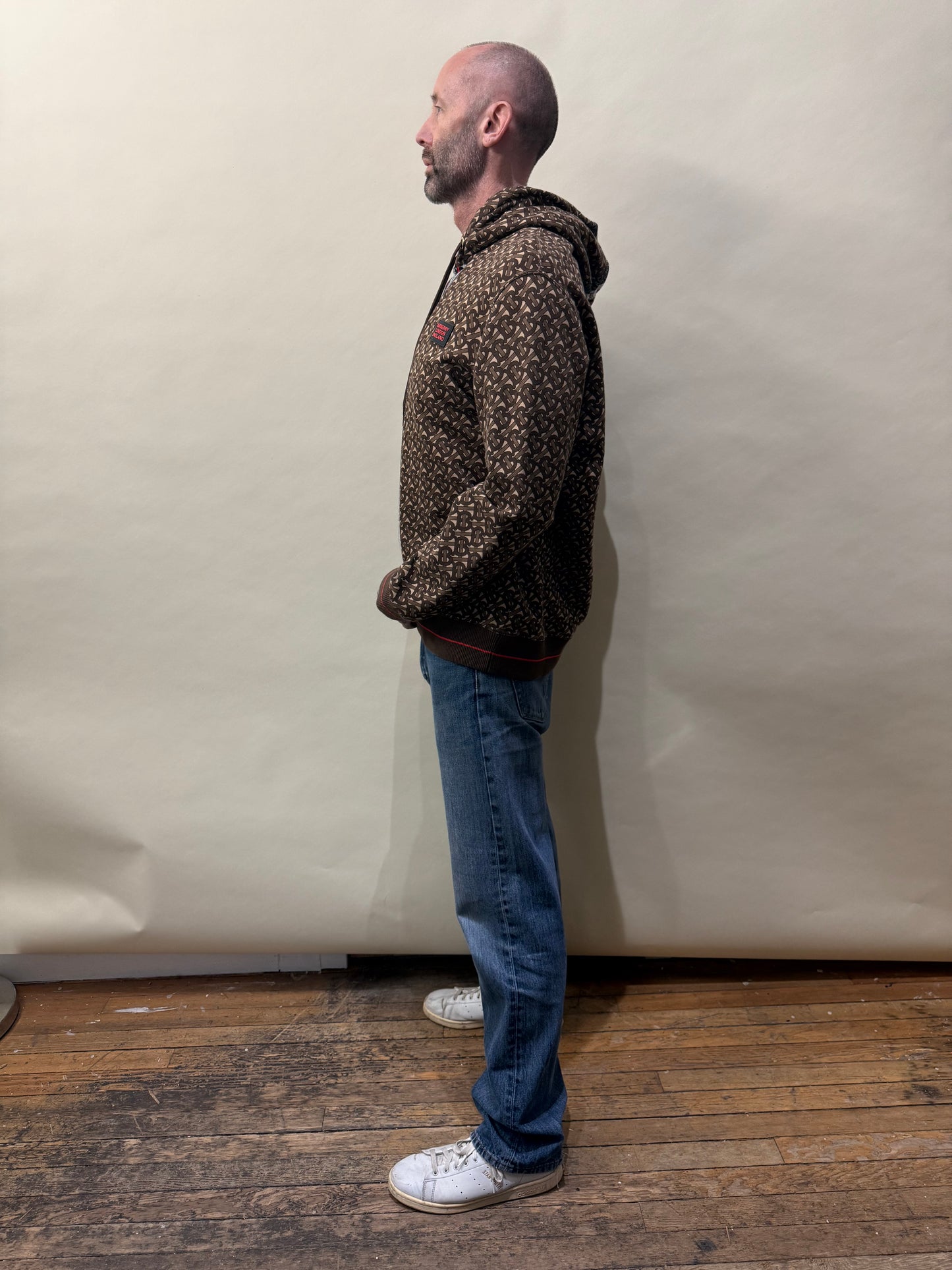 Burberry Brown & Multi Monogram Striped Hoodie Large - L