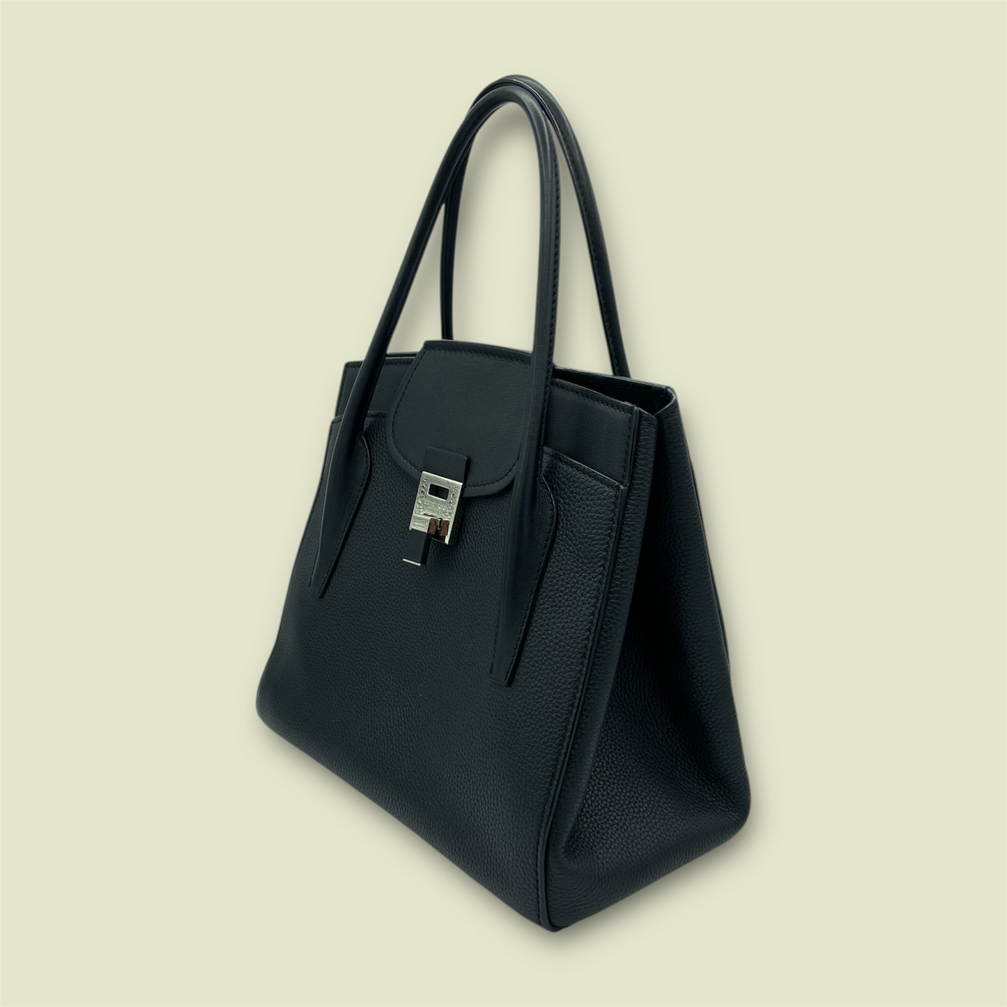 Michael Kors Collection Black Calfskin Leather Bancroft Handbag