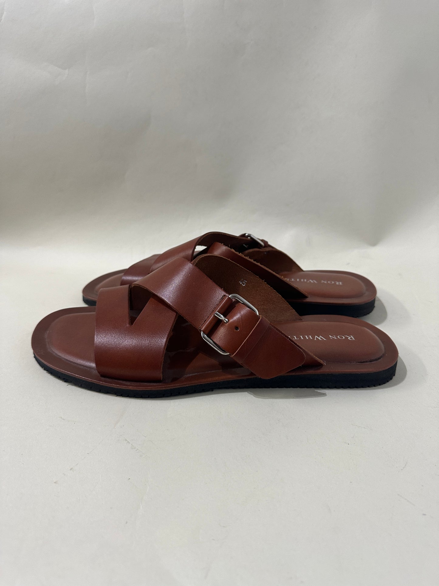 Ron White Cognac Leather Sandals 12 M / 13.5 W