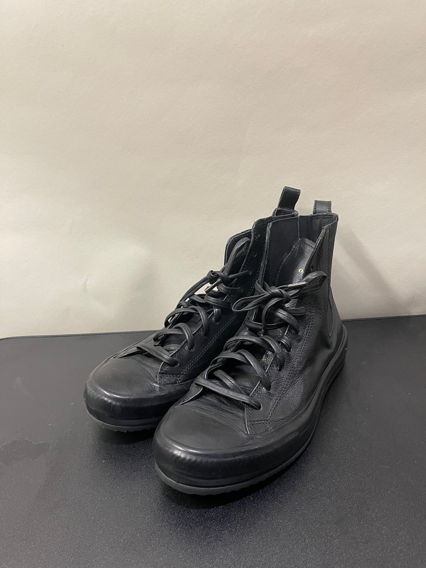 Officine Creative Black Leather Cap Toe Chelsea Sneakers 7 M / 8.5 W