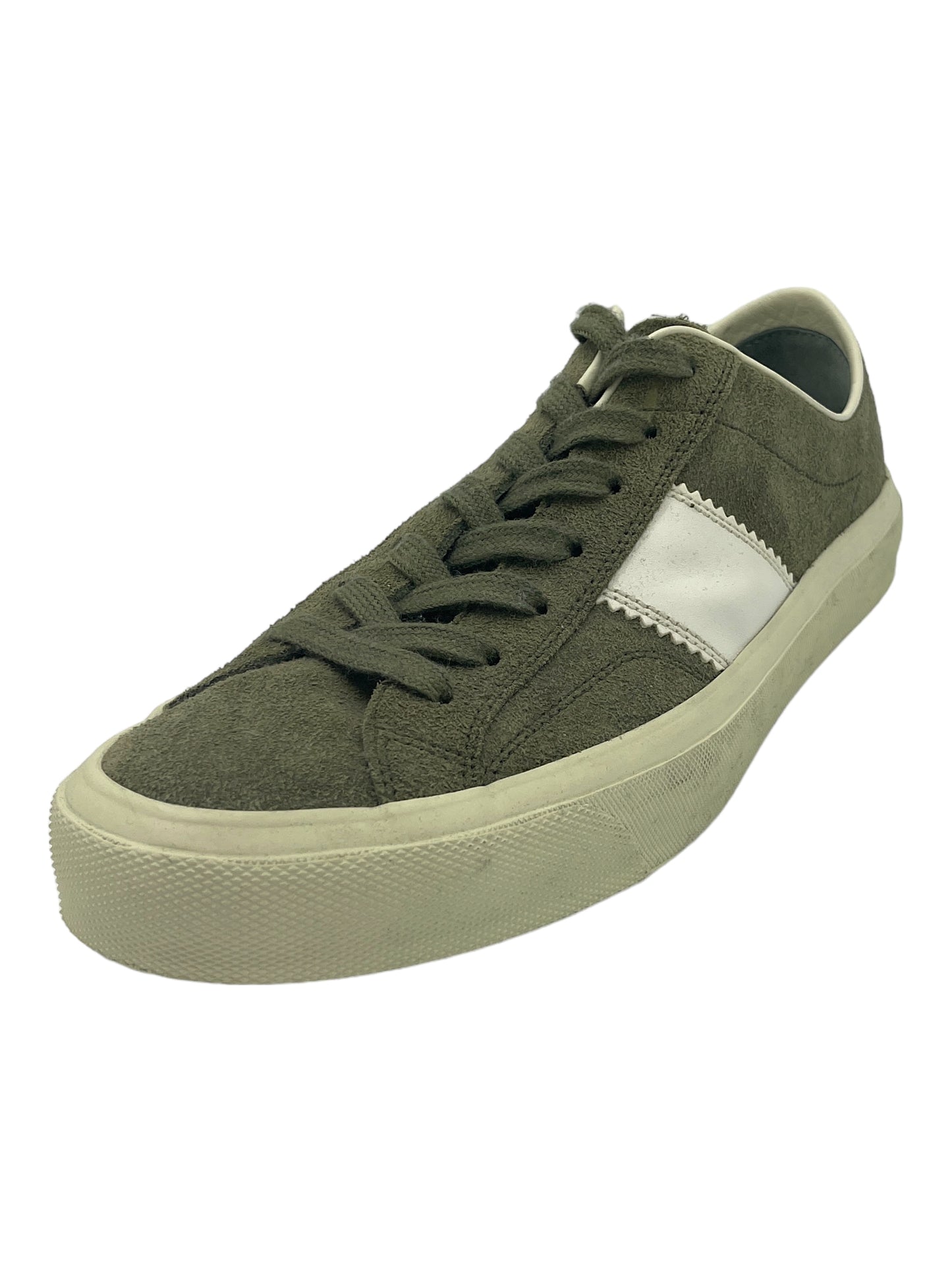 Tom Ford Green Suede Cambridge Lace Up Sneaker