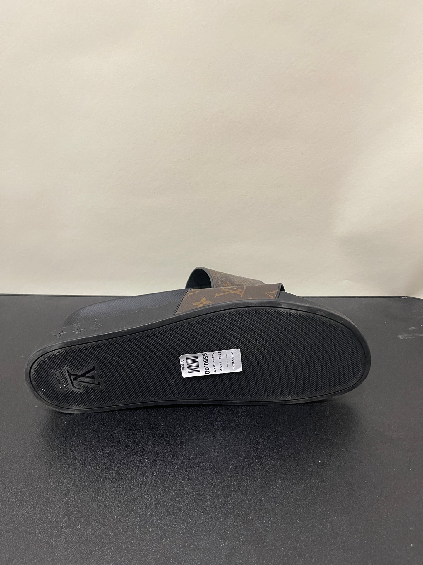 Louis Vuitton Black & Brown Monogram Waterfront Slide 12 M / 13.5 W