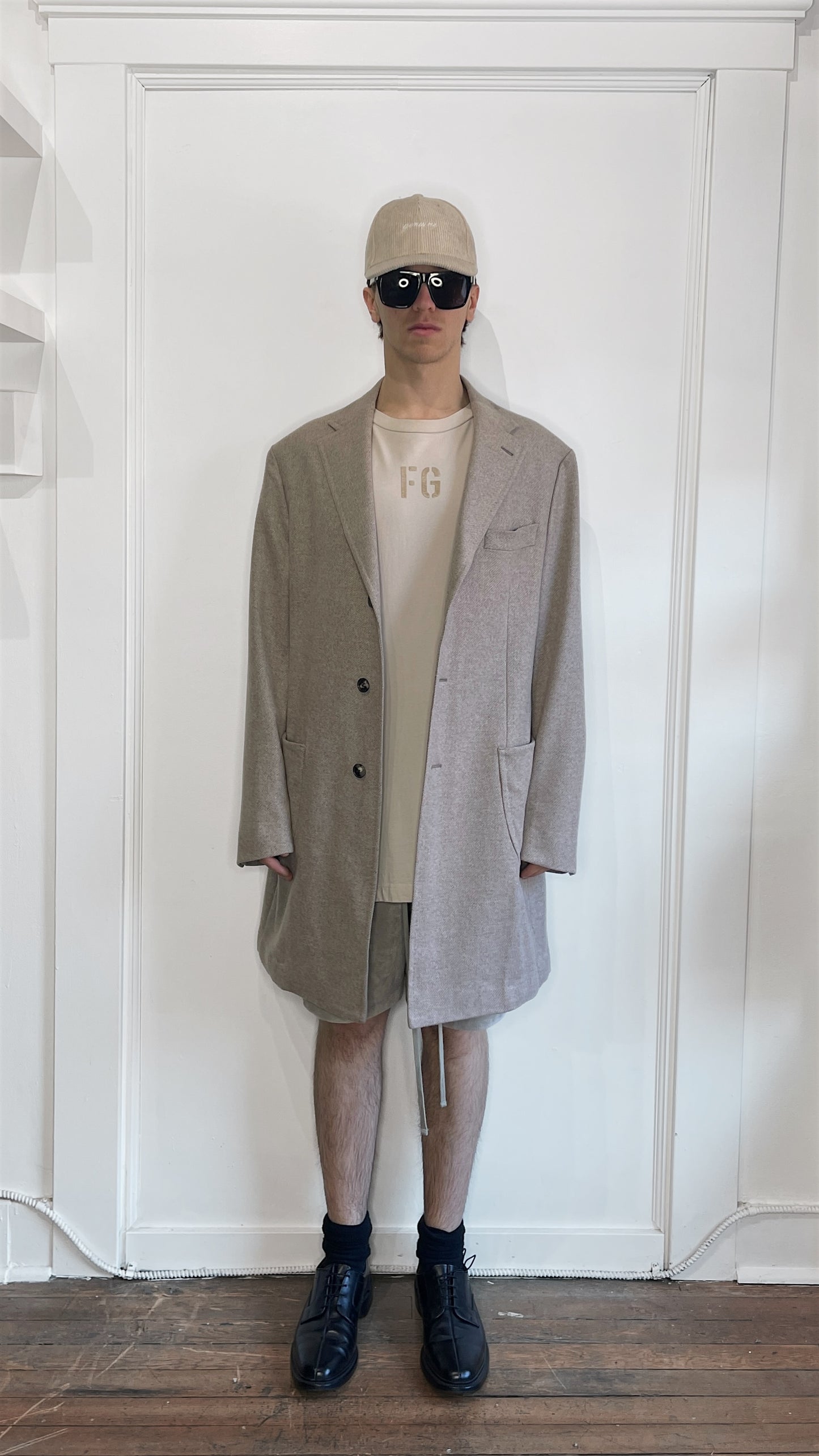 Atelier Munro Light Beige Twill Overcoat 44R