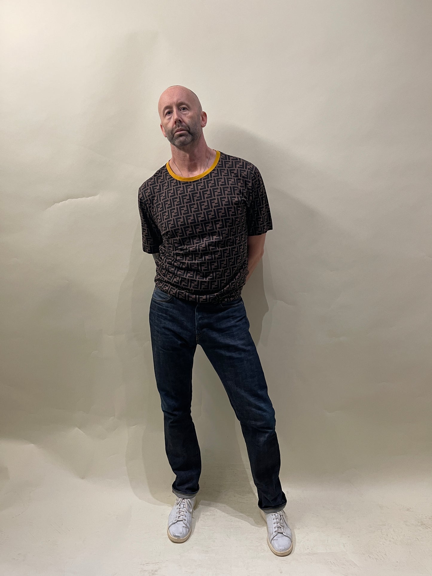 Fendi Brown & Black Monogram SS T-Shirt Extra Large - XL