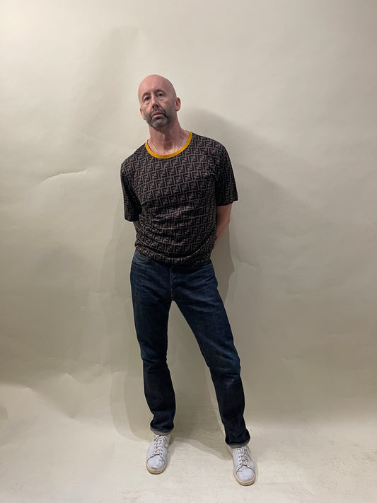 Fendi Brown & Black Monogram SS T-Shirt Extra Large - XL