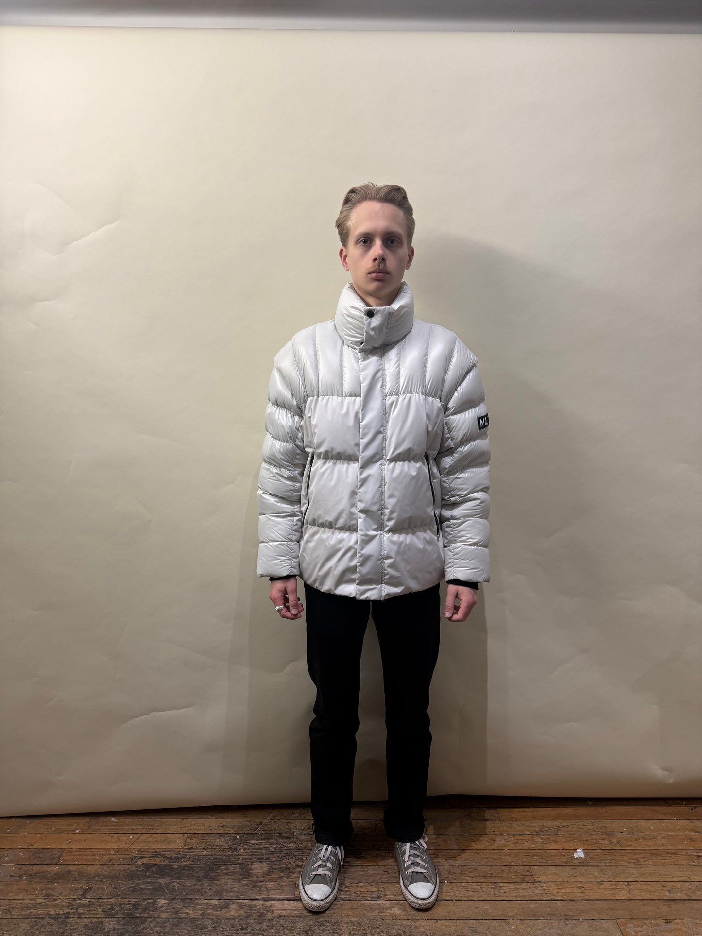 Mackage White Frederic 2-in-1 Convertible Down Coat Large - L