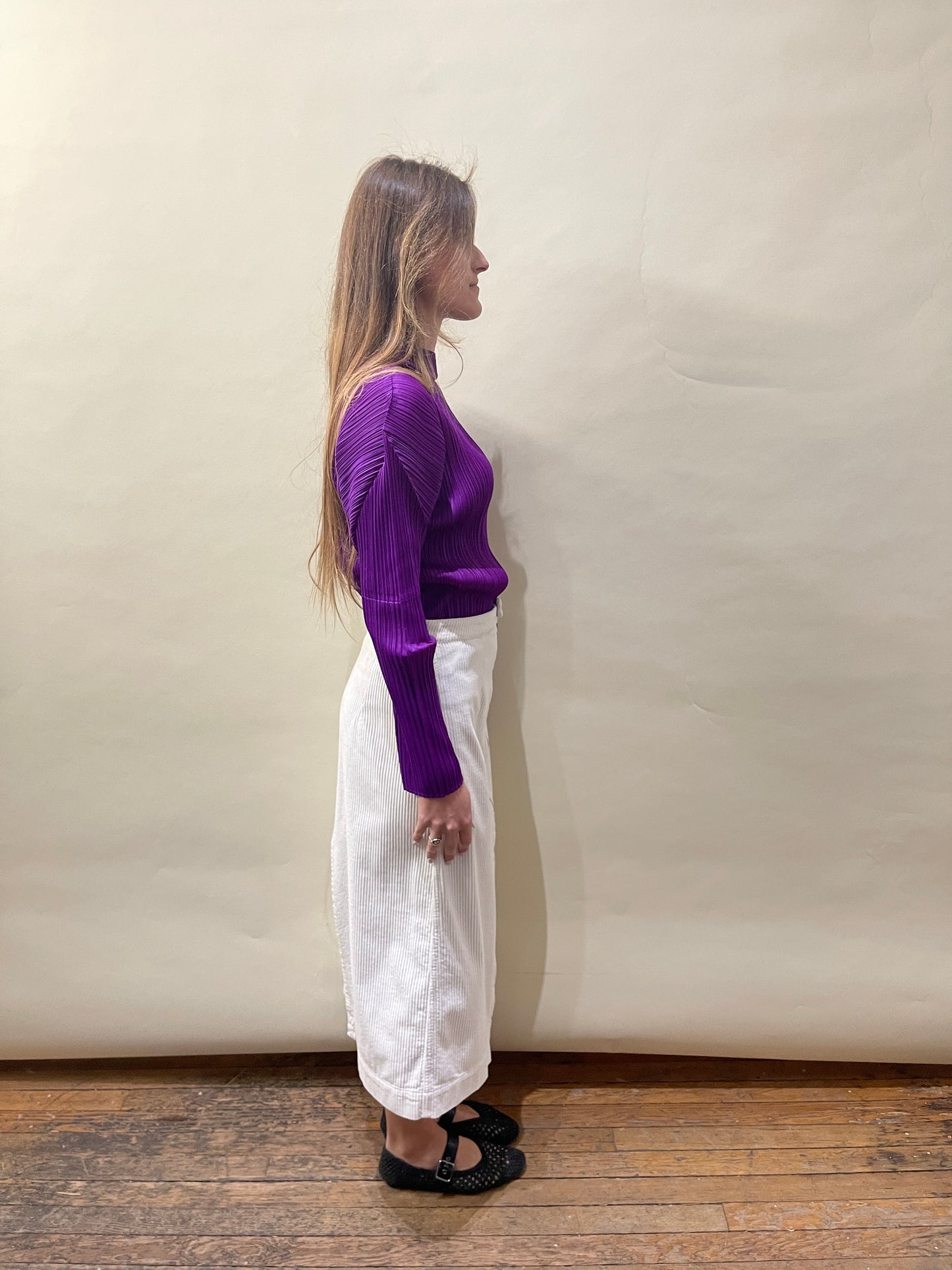 Eckhaus Latta White Cotton Corduroy Front Zip Skirt Medium - M