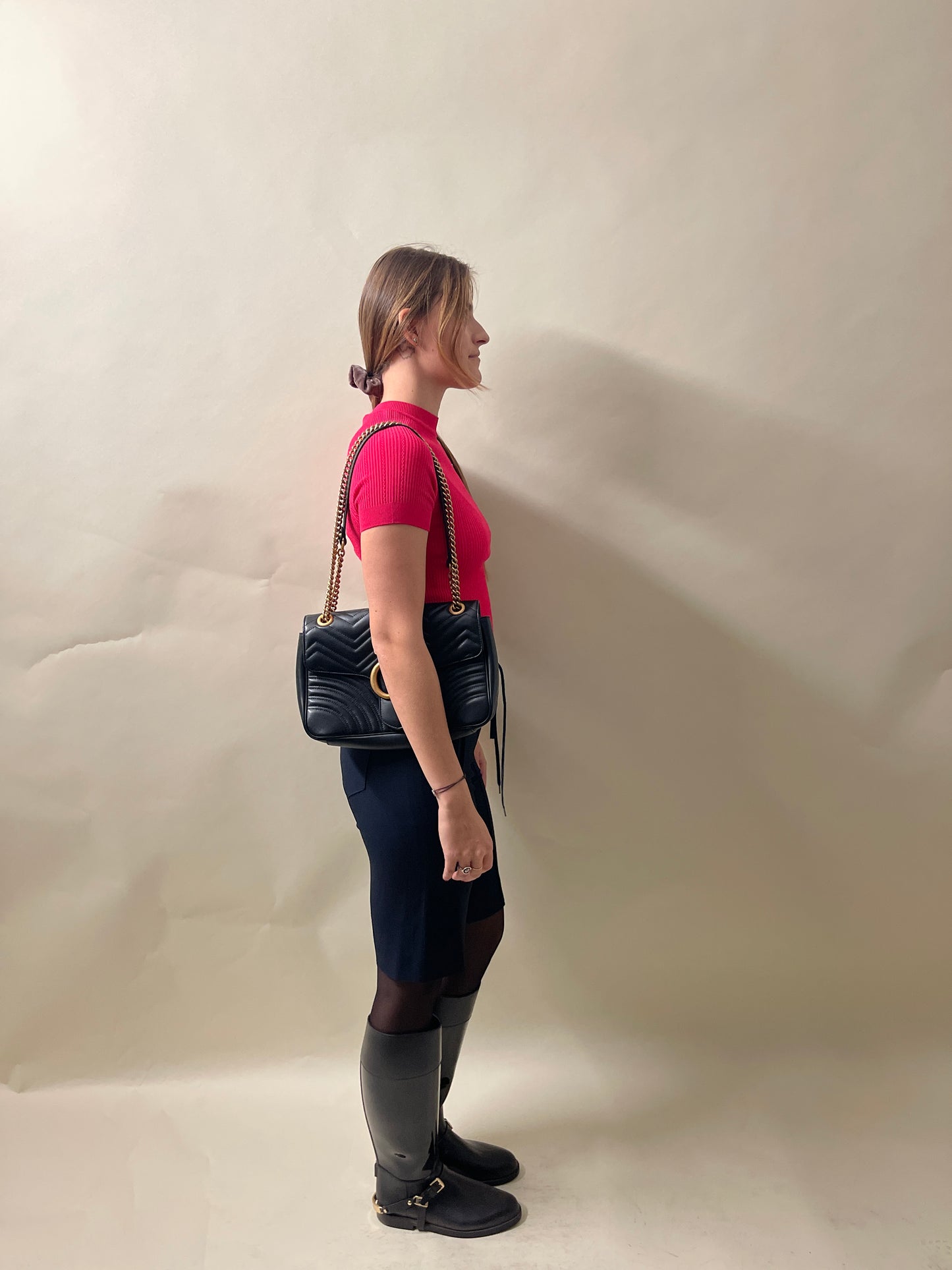 Balmain Hot Pink Ribbed Viscose SS T-Shirt 38