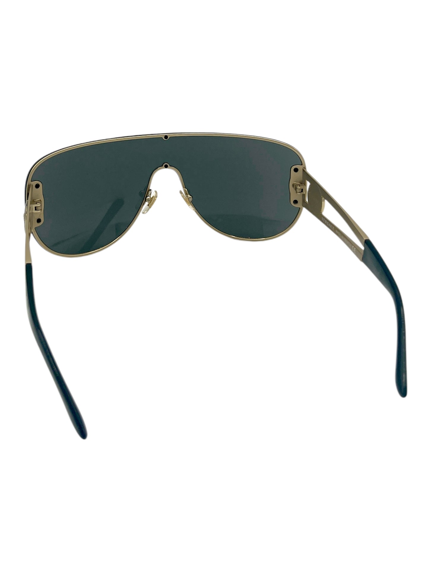 Versace Gold & Black Shield Sunglasses