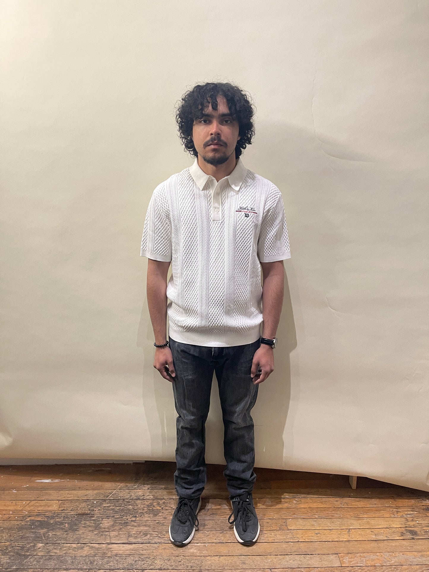 Kith For Wilson White Essex SS Sweater Polo Shirt Medium - M