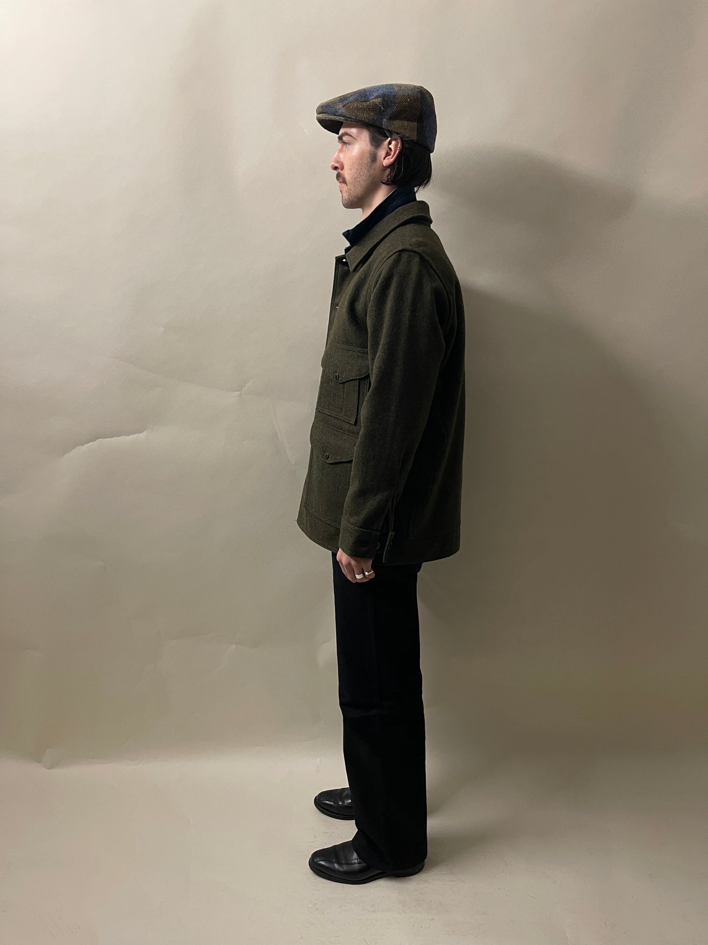 Filson Forest Green Wool Mackinaw Cruiser Jacket Medium - M