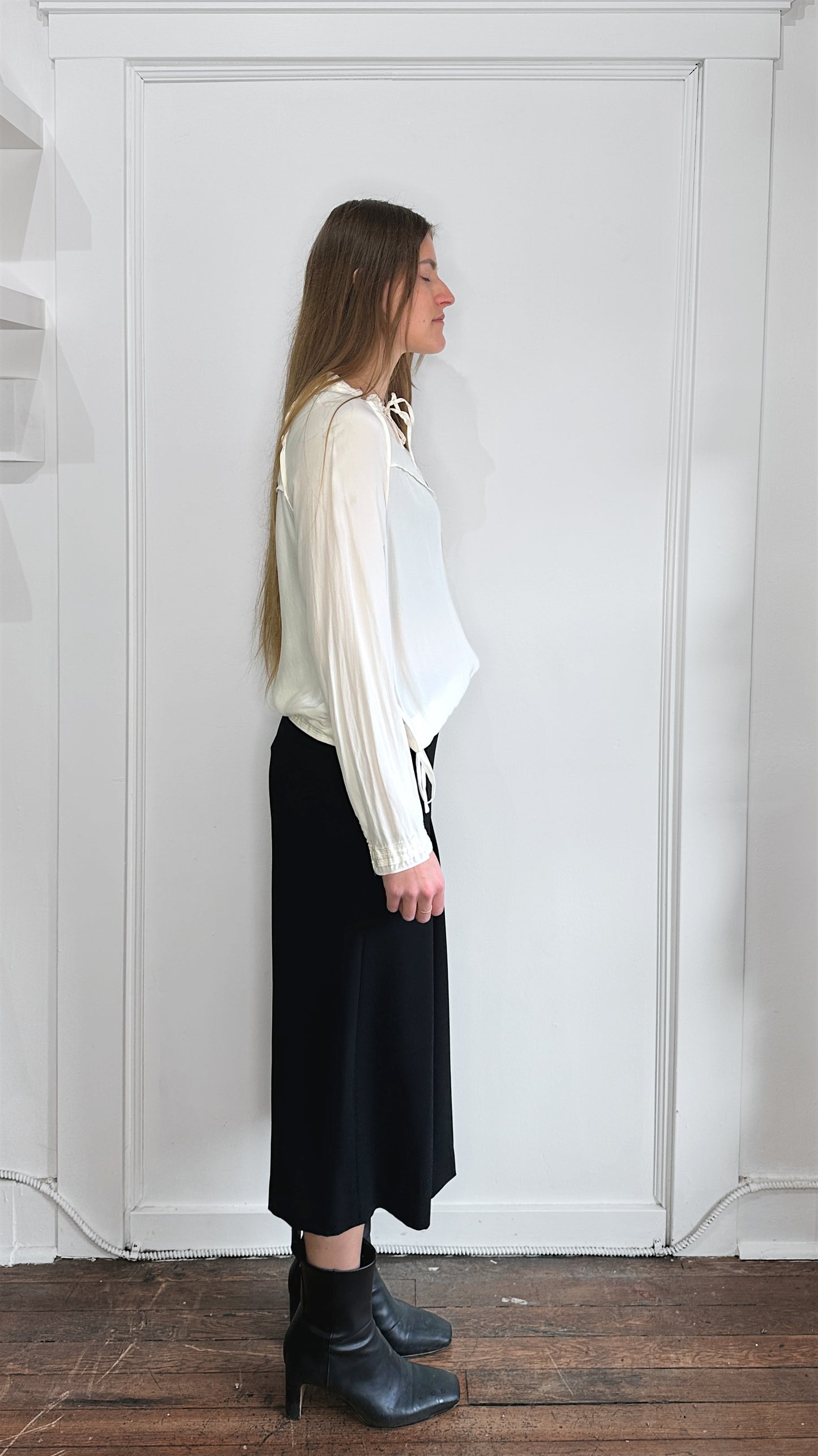 Rag & Bone Off White Loose Fit Silk Blouse Small