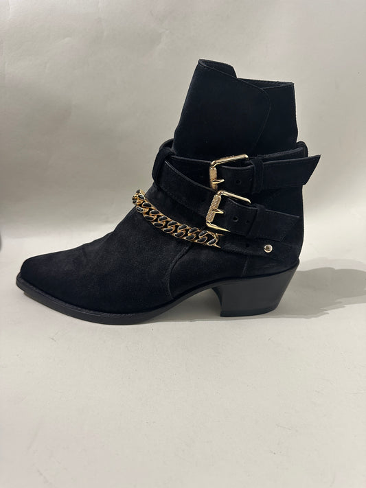 Amiri Black Suede Cuban Heel Jodphur Boots 8 M / 9.5 W
