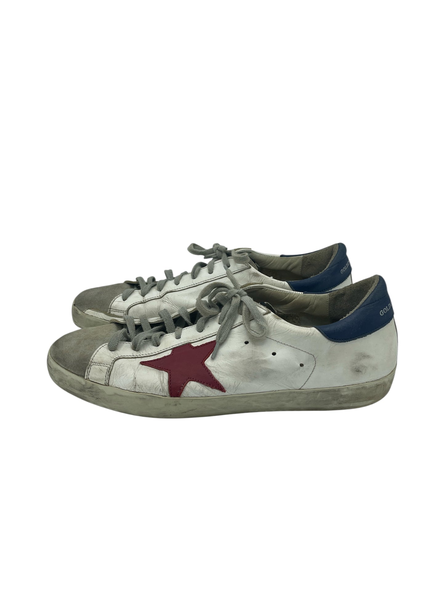 Golden Goose White & Red Leather Super-Star Sneakers 10 M / 11.5 W