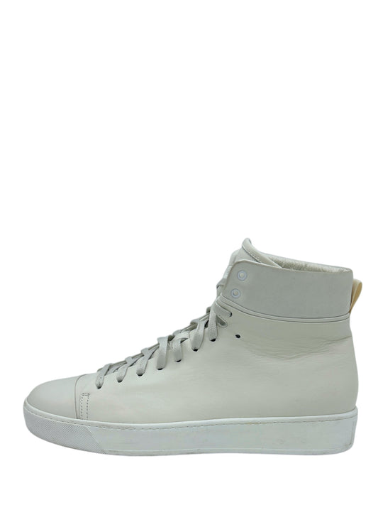 John Elliott White Leather High Top Sneakers 9 M