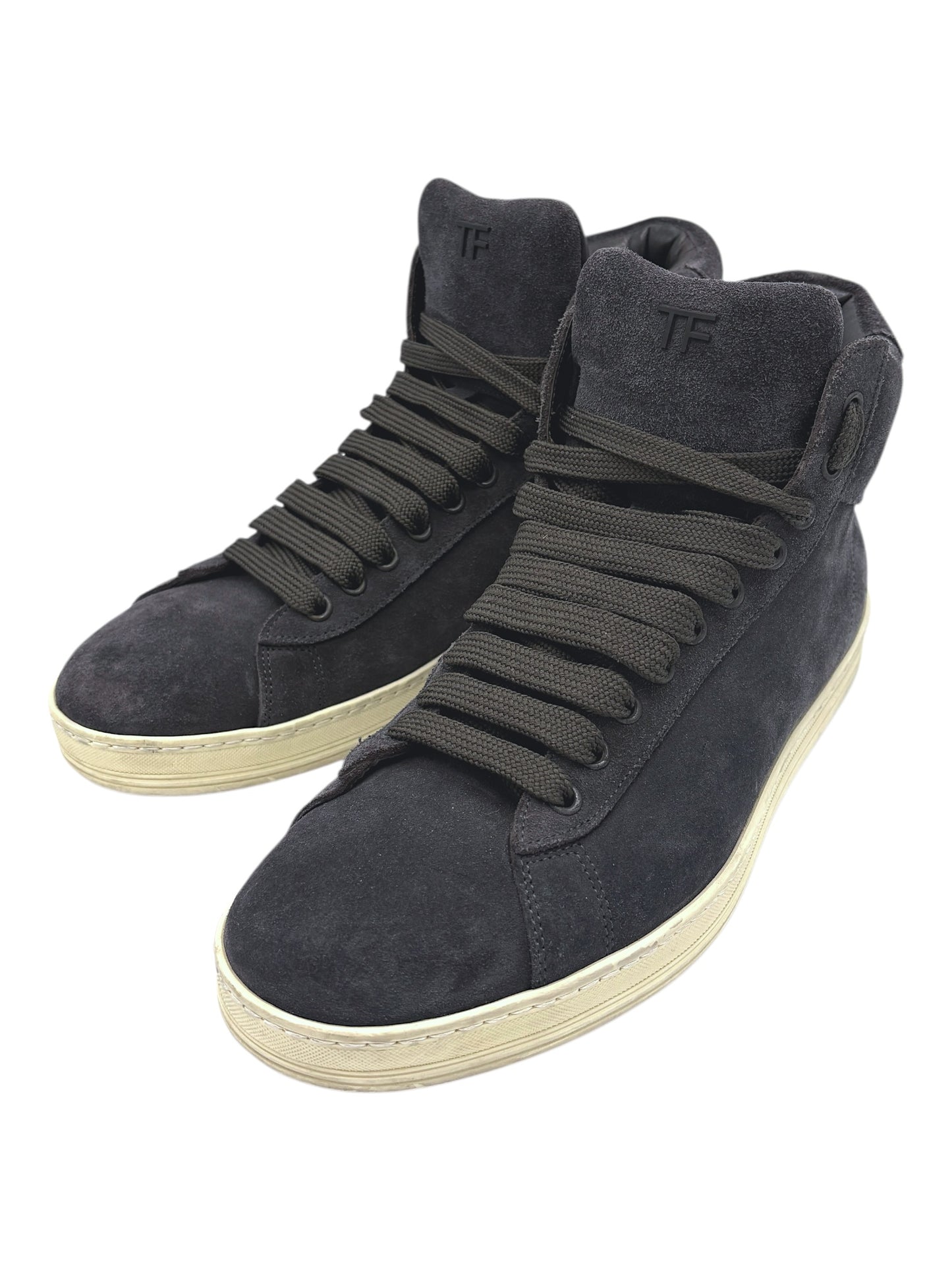 Tom Ford Dark Grey Suede High Top Russell Sneakers 9.5 M / 11 W
