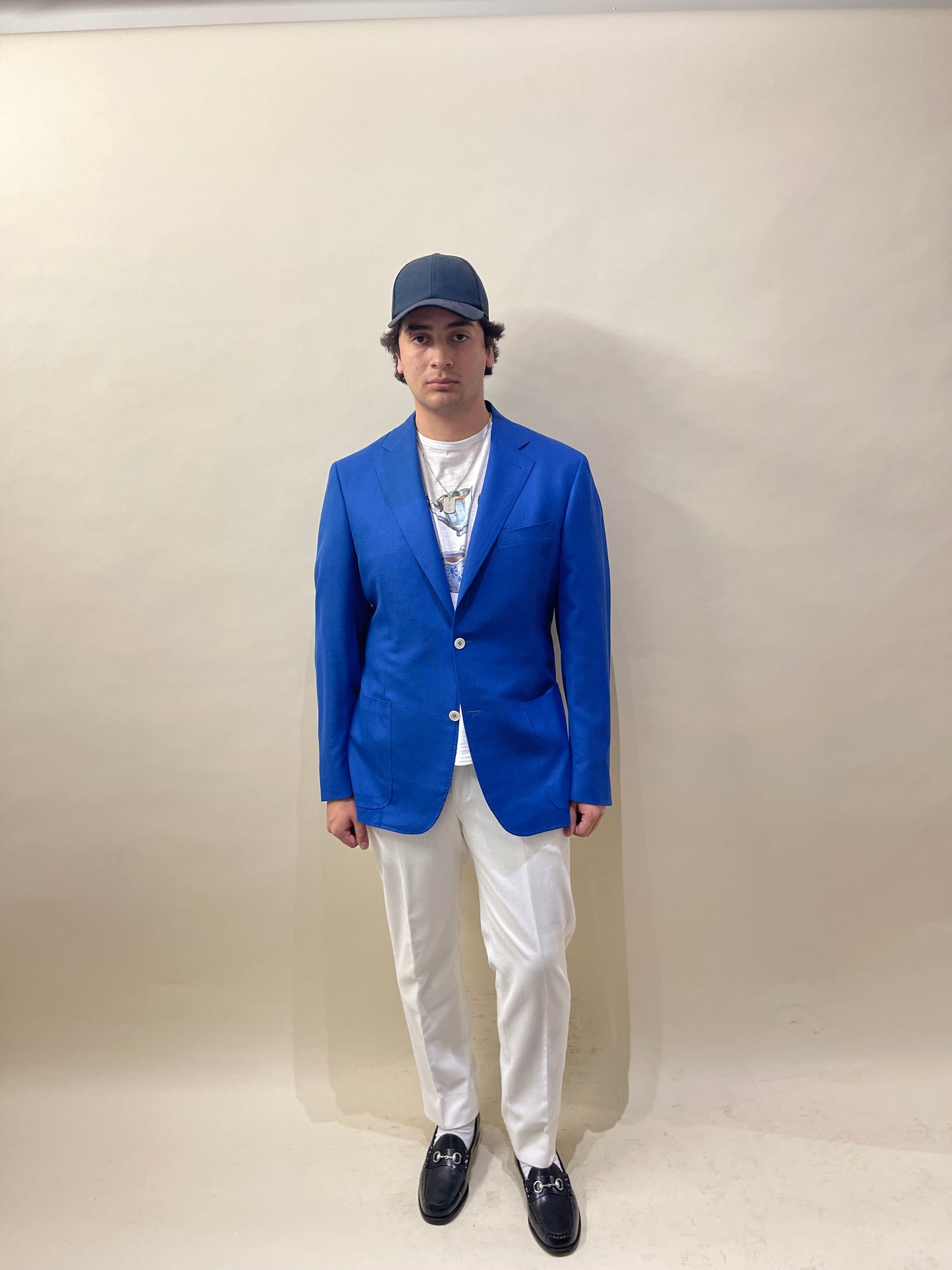 Canali Royal Blue Hopsack Wool Unlined Sport Coat 44L