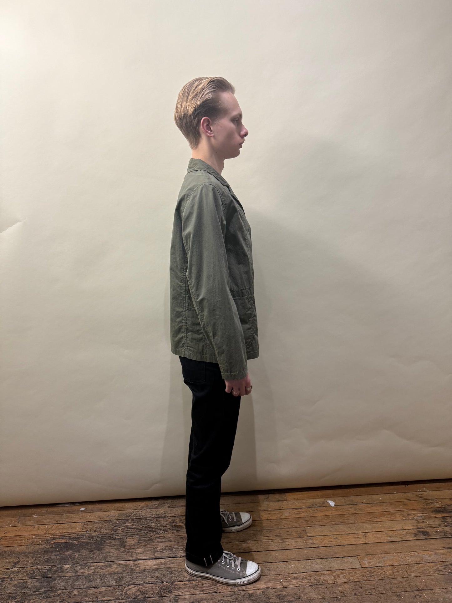 Kapital Army Green Cotton Blend Ripstop Chore Coat Medium - M