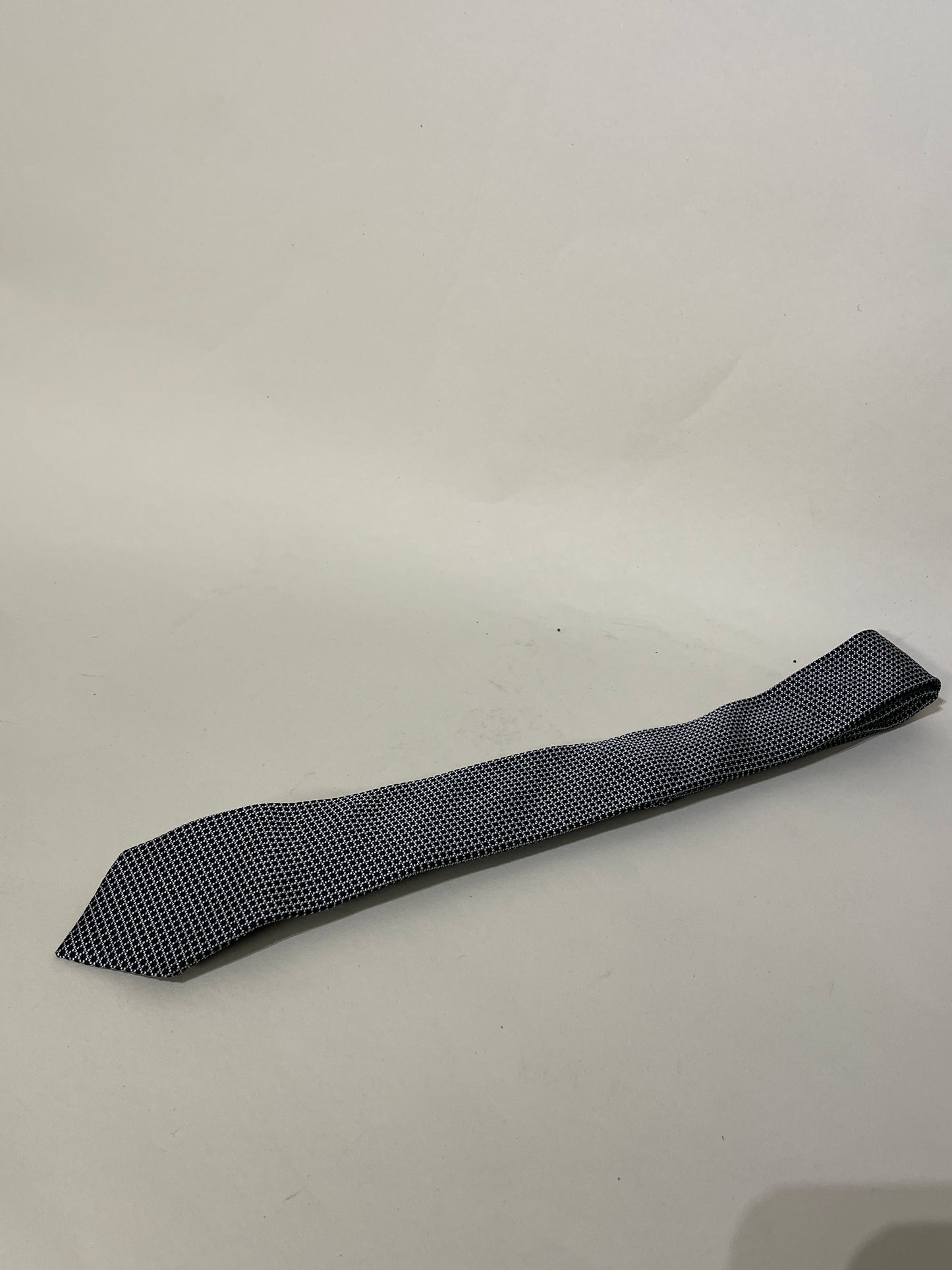 Dolce & Gabbana Black & Grey Diamond Print Silk Tie