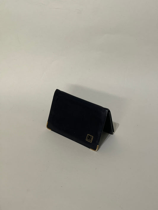 Dunhill Black Leather Gold Tipped Bifold Cardholder