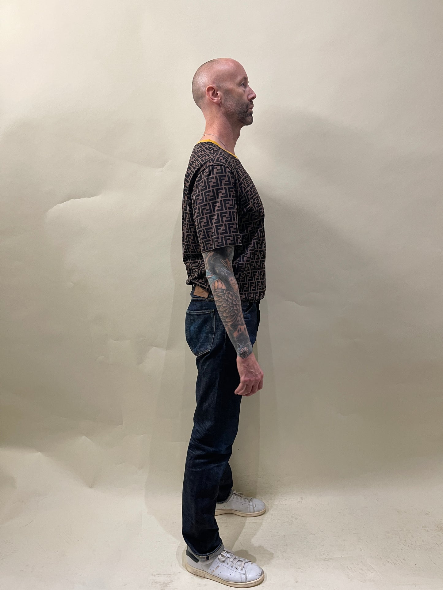 Fendi Brown & Black Monogram SS T-Shirt Extra Large - XL