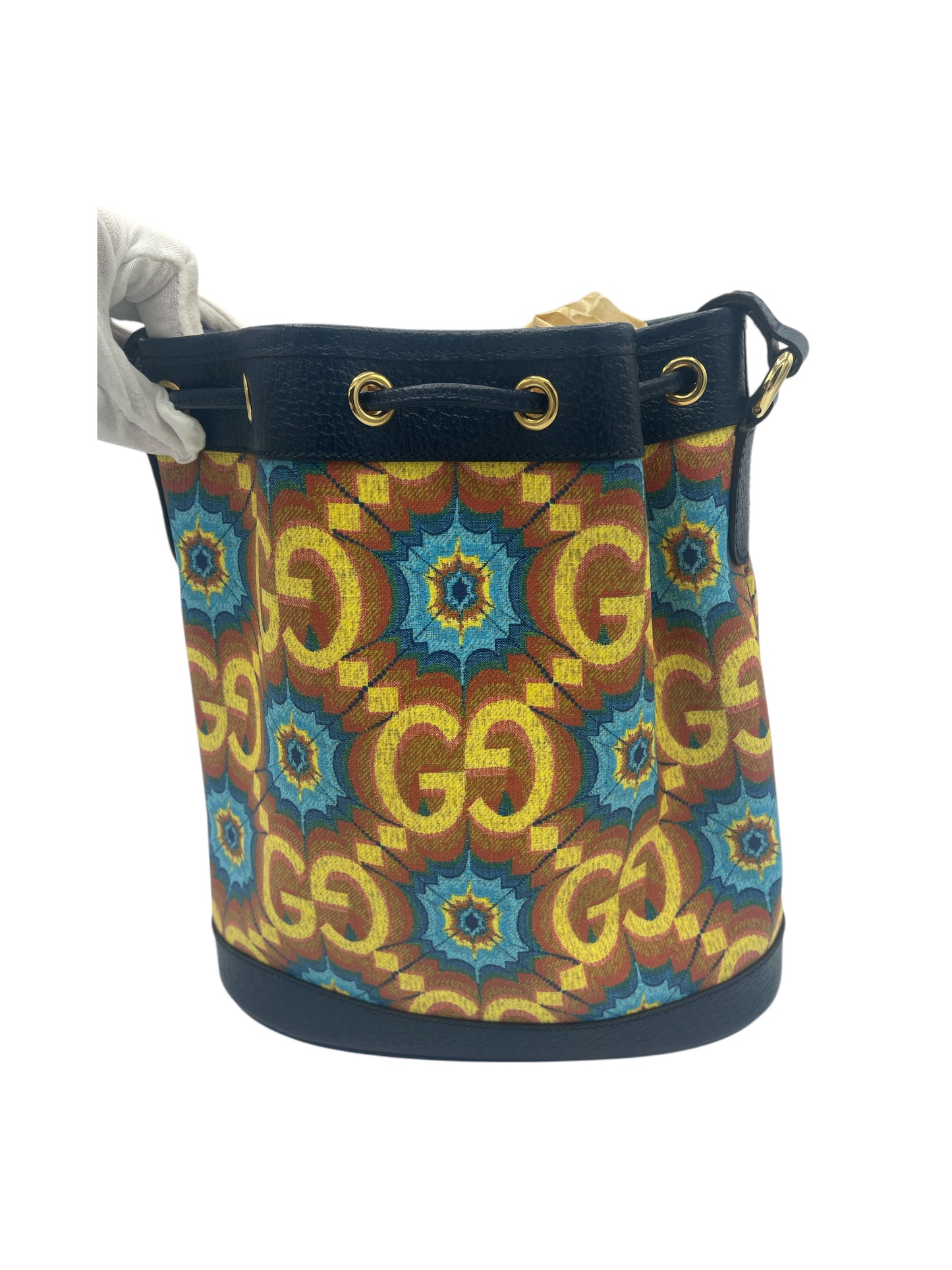 Gucci Multicolour GG Supreme Kaleidoscope Print Bucket Bag