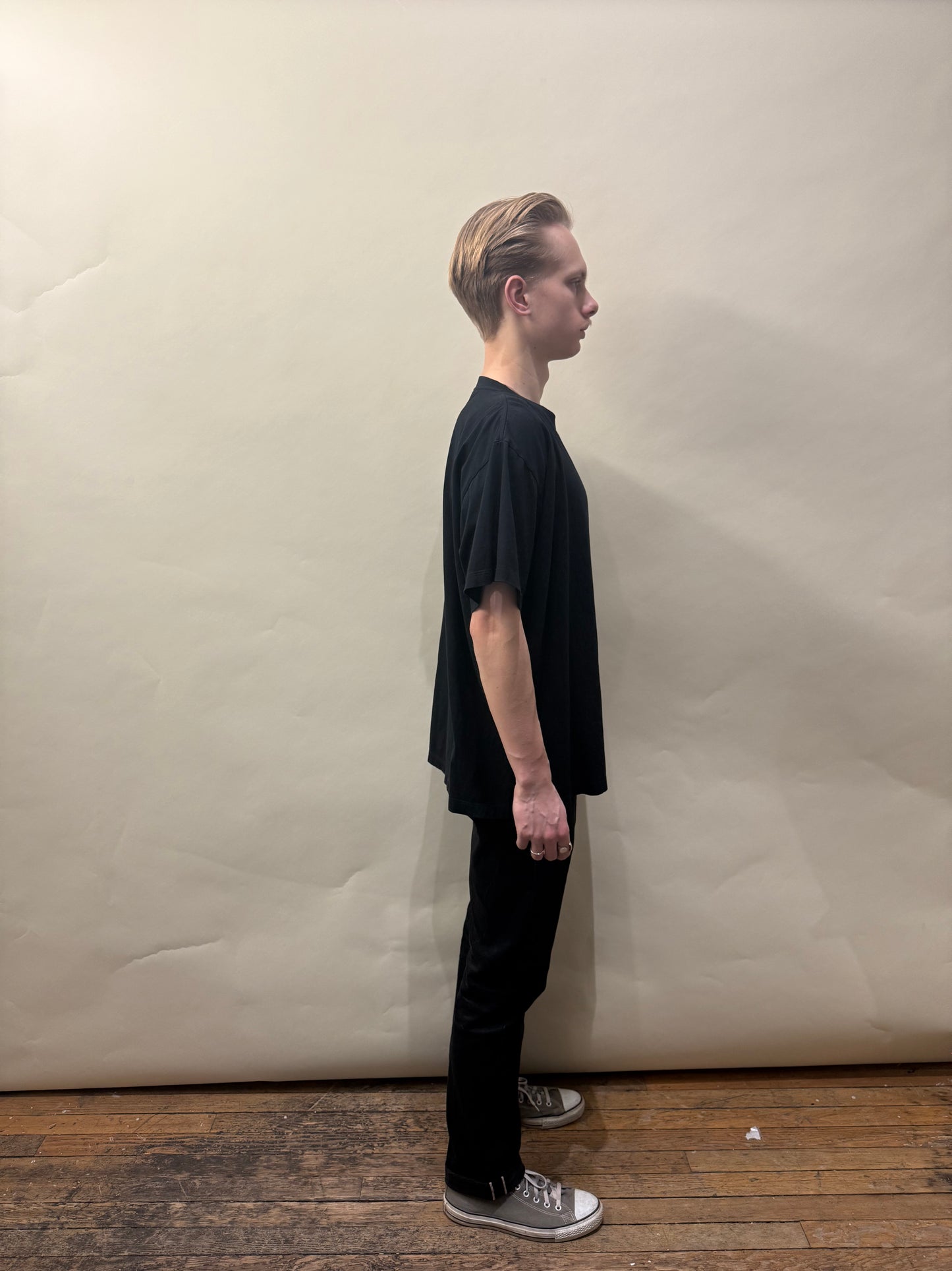 MM6 Black Cotton Description Print T-Shirt Large - L