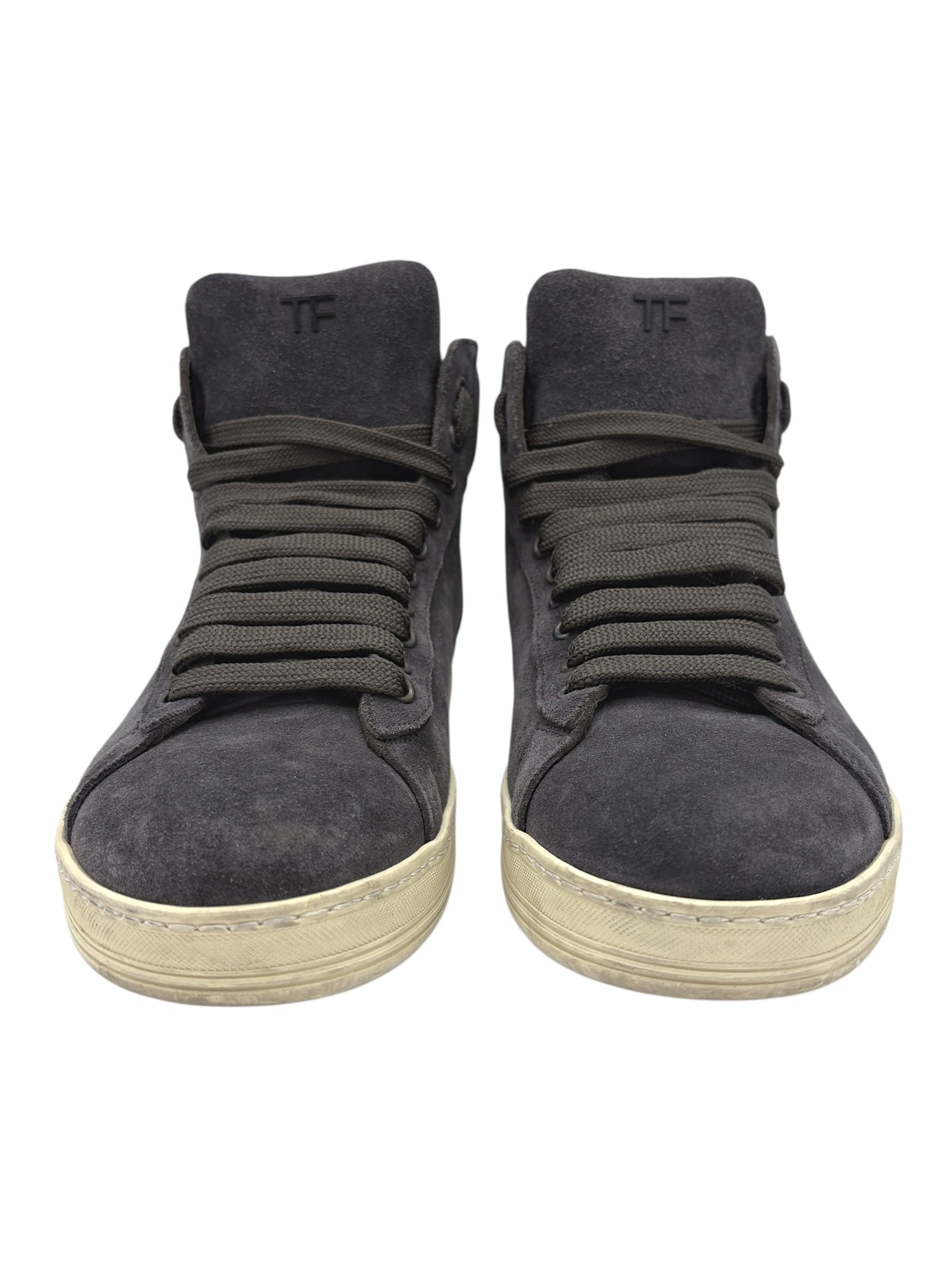 Tom Ford Dark Grey Suede High Top Russell Sneakers 9.5 M / 11 W