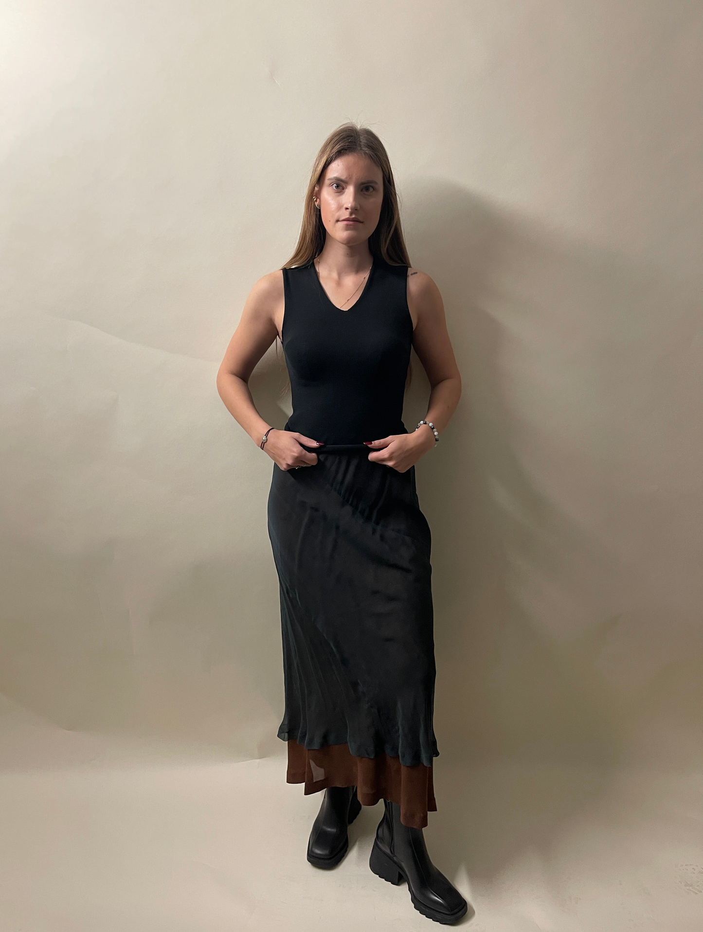 Comme Des Garcons Black Mesh V-Neck Tank Top Small - S