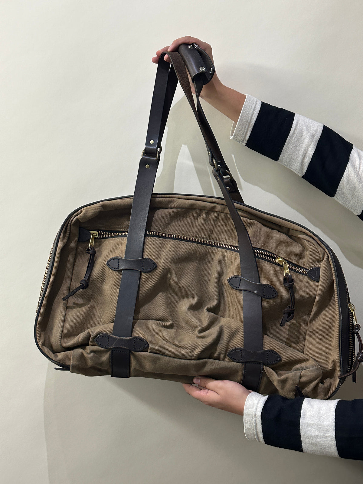 Filson Tan Rugged Twill Pullman Bag