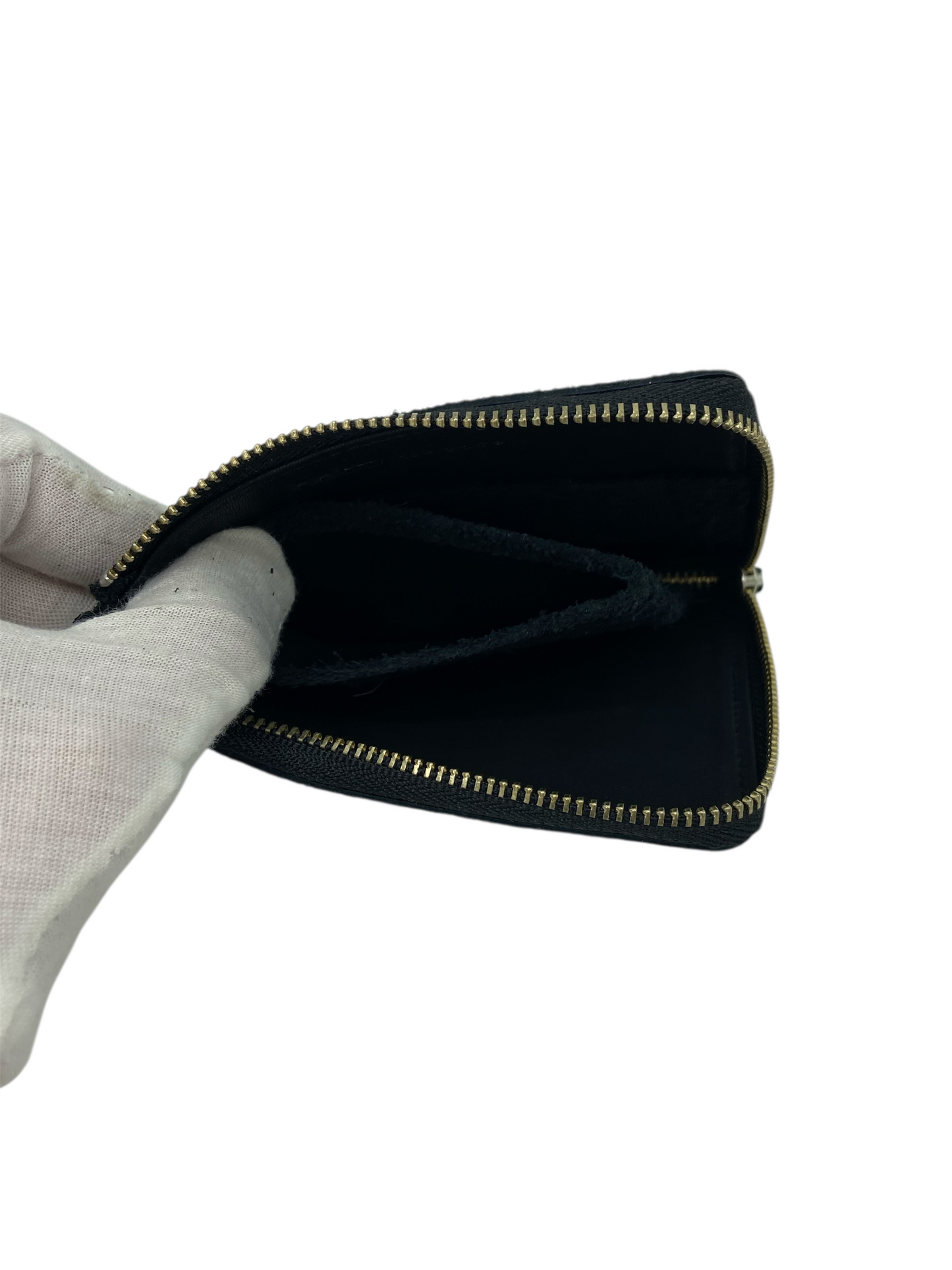 Hobo Black Cow Suede Zip Card Case