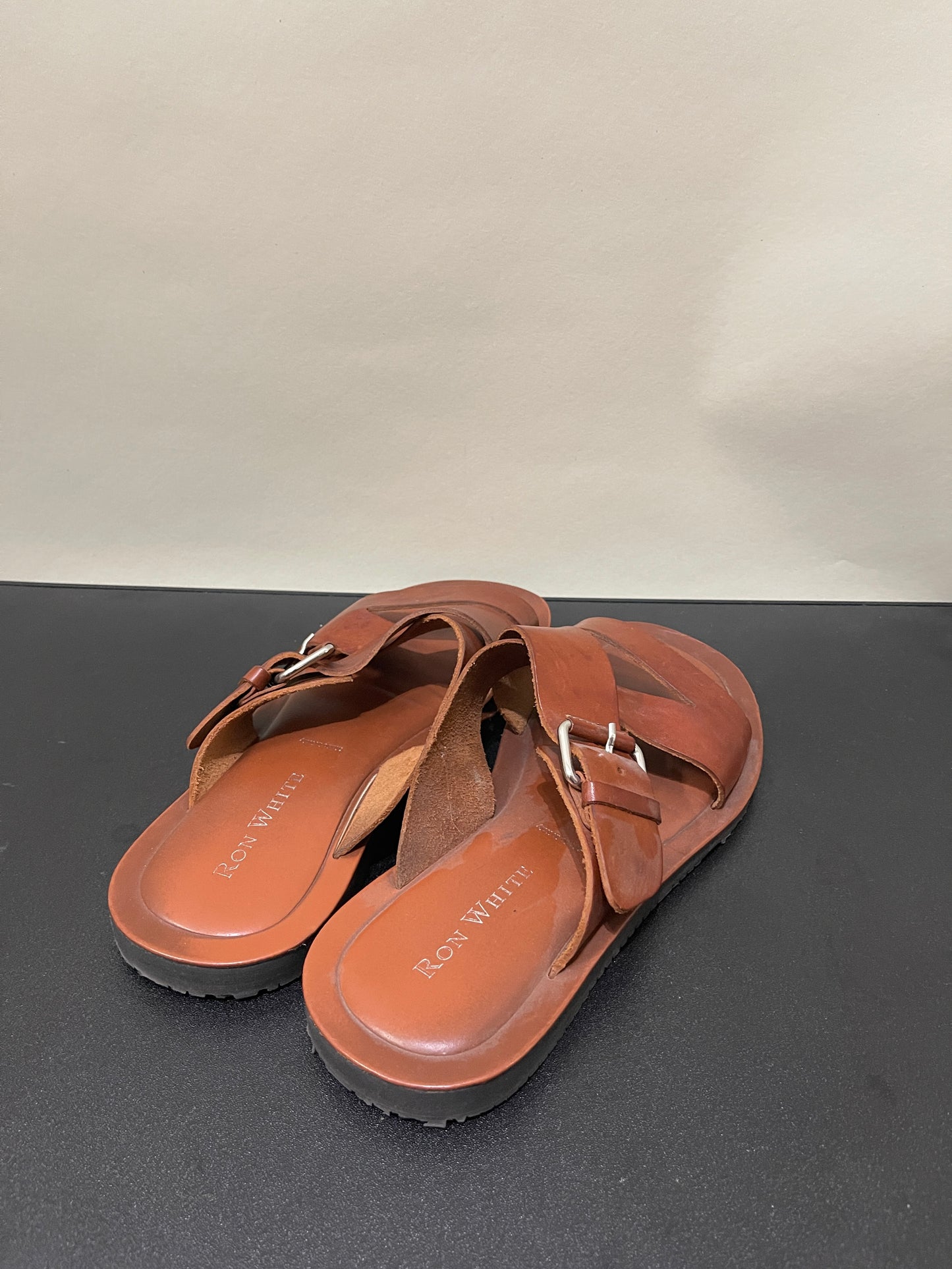 Ron White Cognac Leather Sandals 8 M / 9.5 W