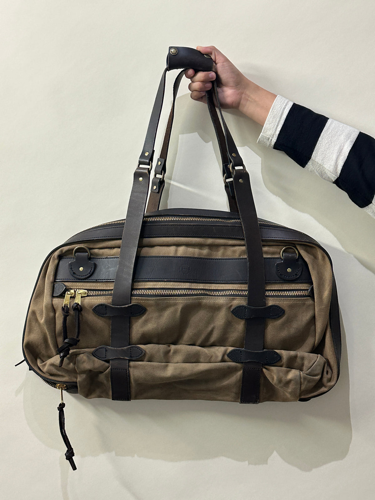 Filson Tan Rugged Twill Pullman Bag