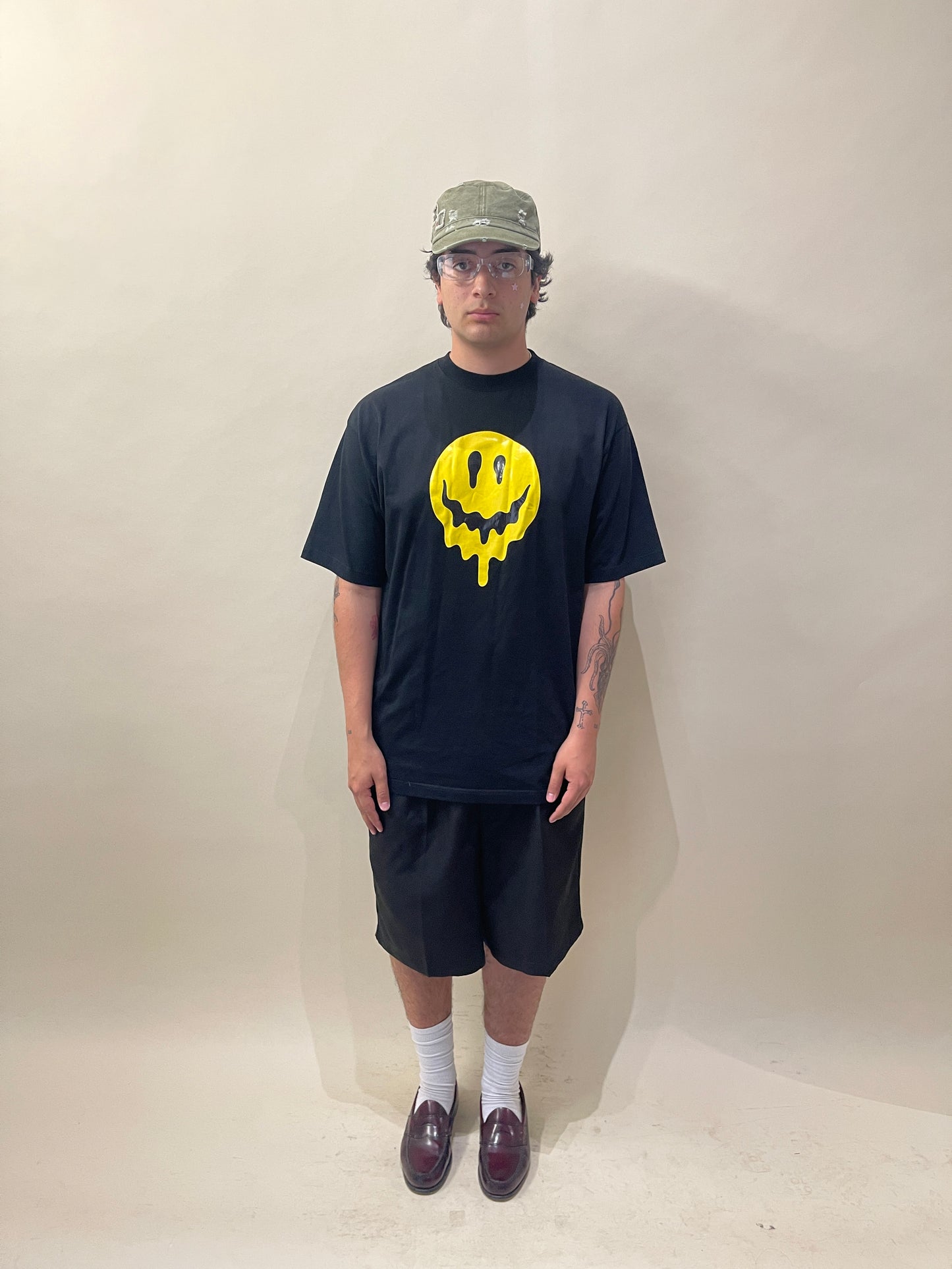 Balenciaga Black & Yellow Smiley Print SS T-Shirt Medium - M