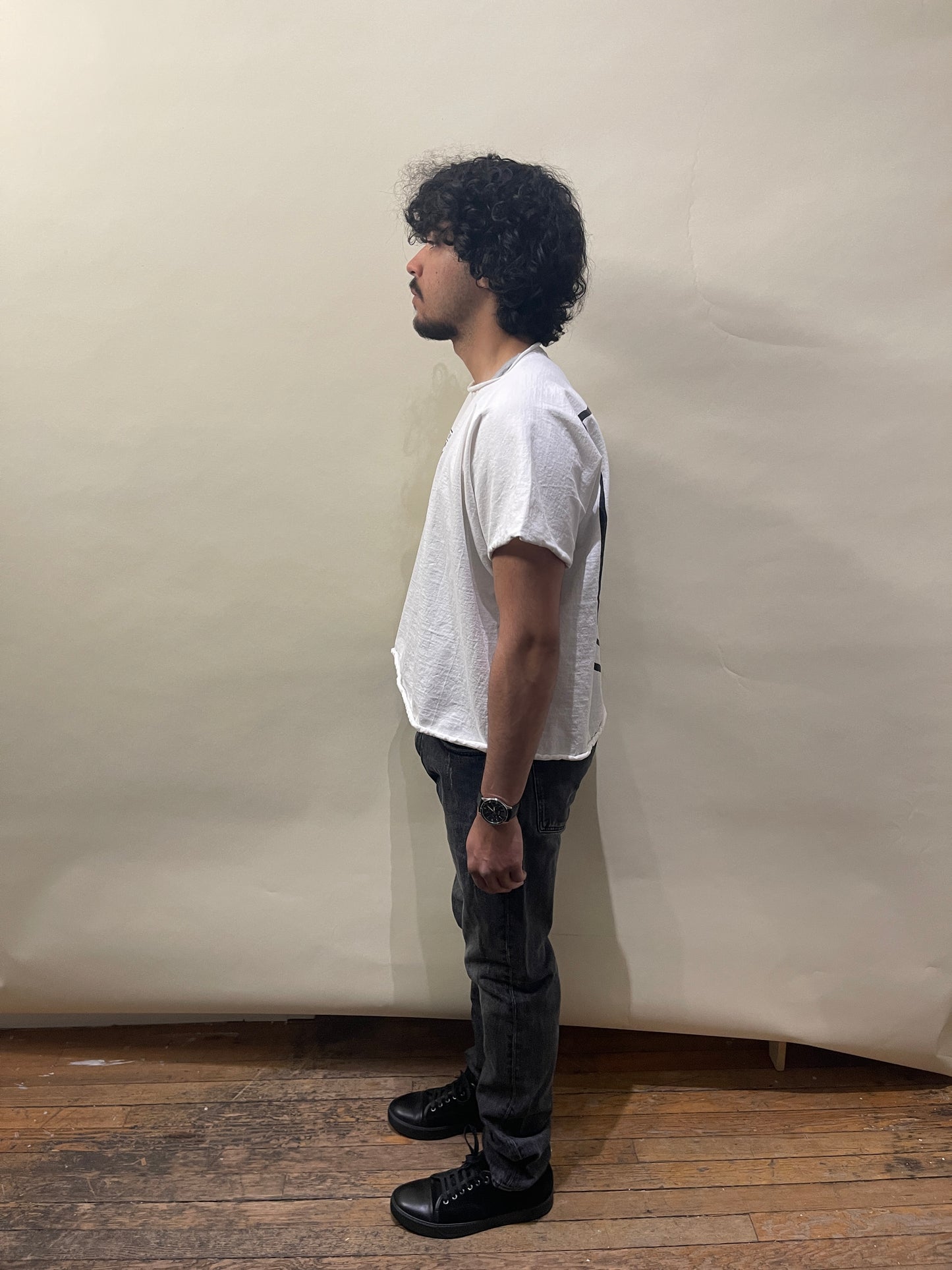 Yeezy White Heavy Cotton Vultures Boxy Whole Cut T-Shirt Small - S