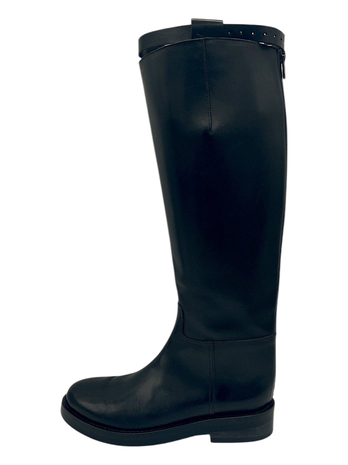 Ann Demeulemeester Black Leather Riding Boots 8.5 M / 10 W