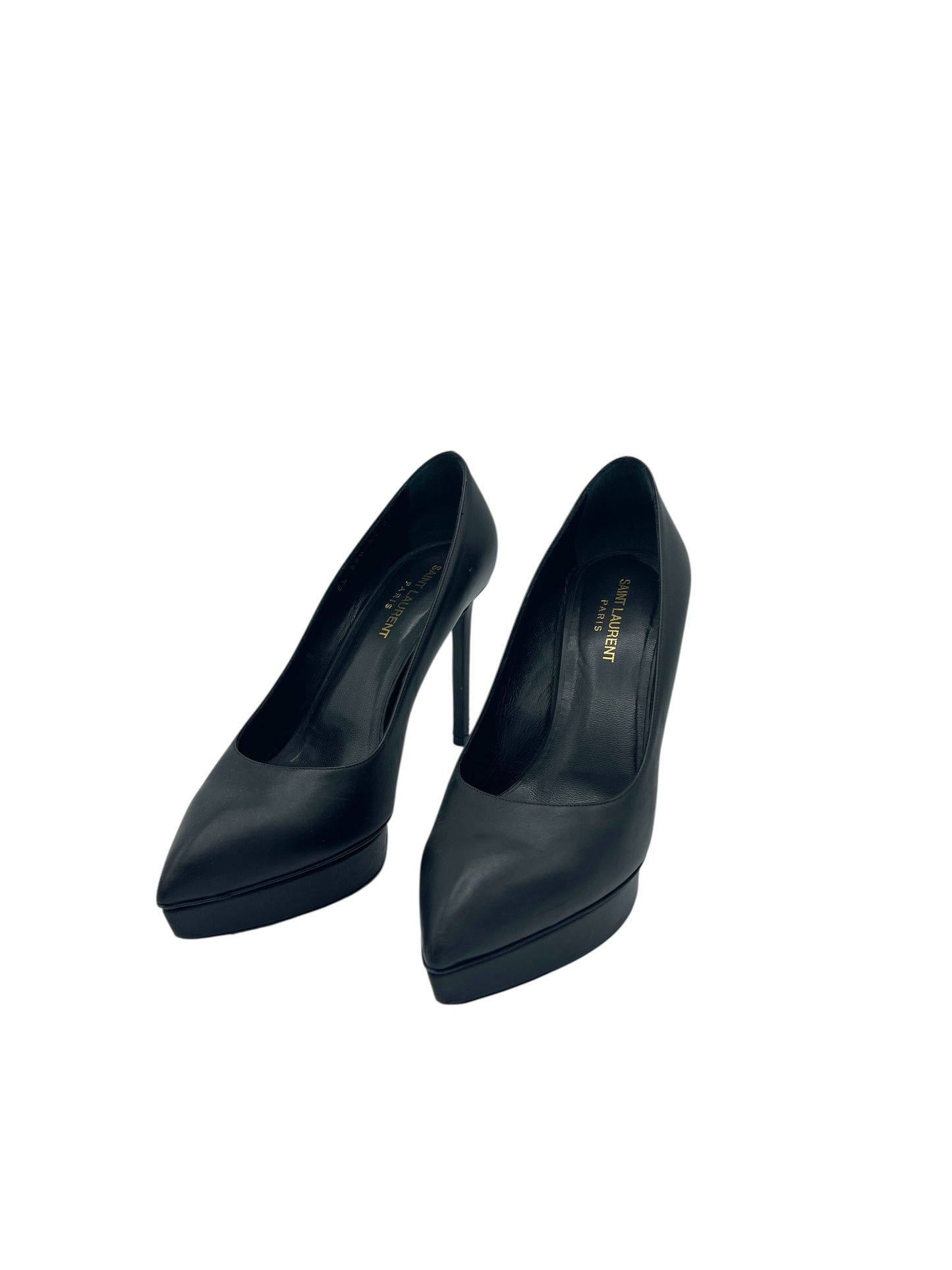 Saint Laurent Black Leather Pointed Toe Platform Pumps 7.5 M / 9 W