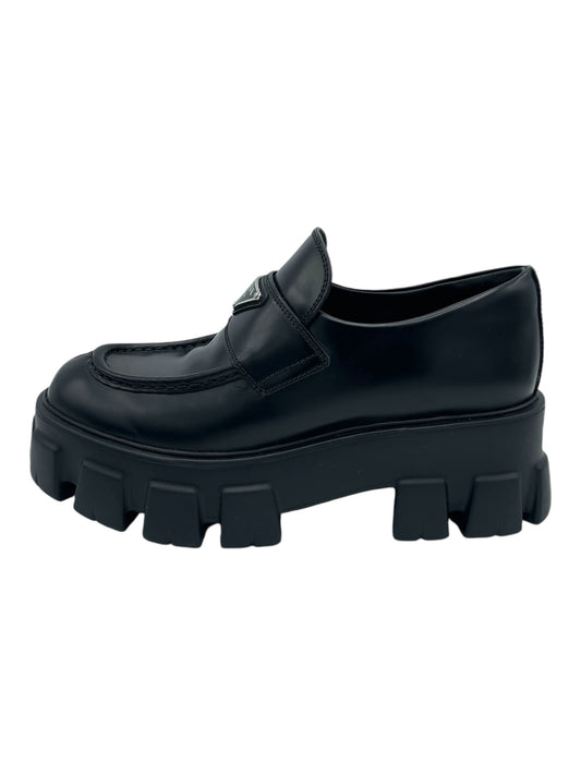 Prada Black Leather Monolith Loafers 8 M / 9.5 W