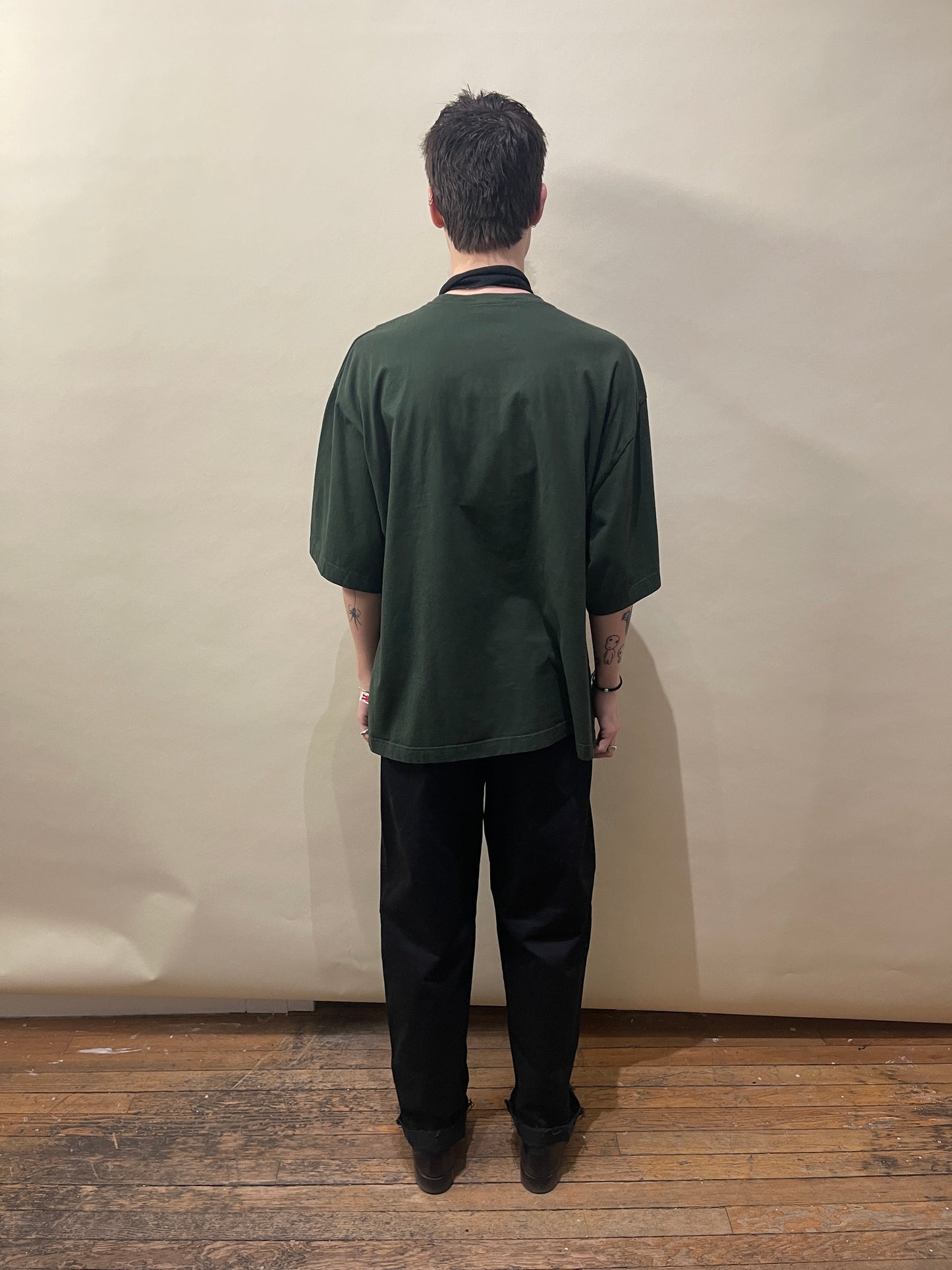 Walter Van Beirendonck Dark Green & Orange Jumbo Graphic T-Shirt OS