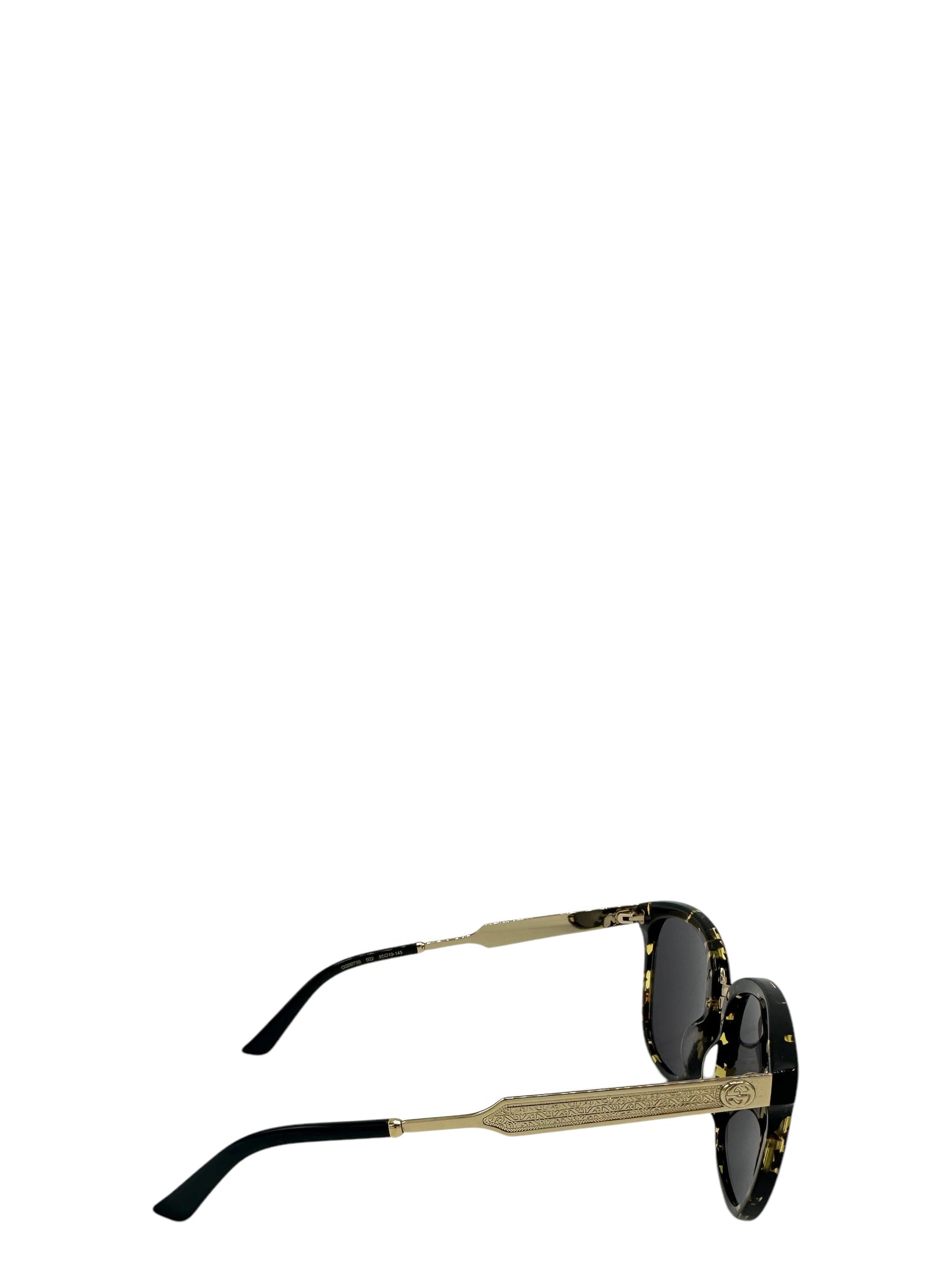 Gucci Black & Gold Tortoiseshell GG0073S Sunglasses