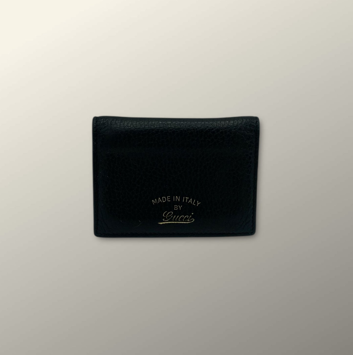 Gucci Black Pebbled Leather Foldover Cardholder