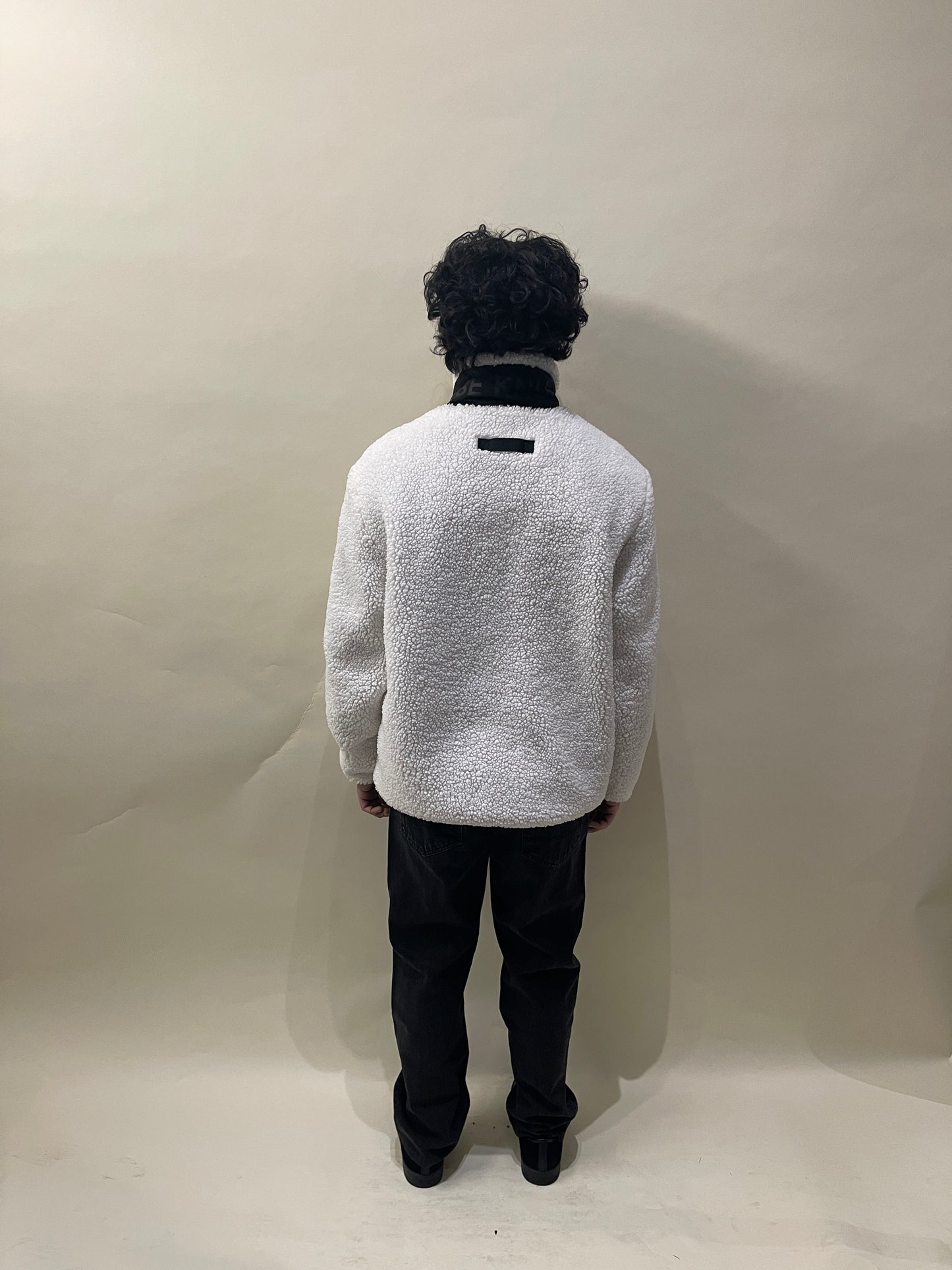 Moose Knuckles White Poly Fleece Zip Up Jacket Medium - M